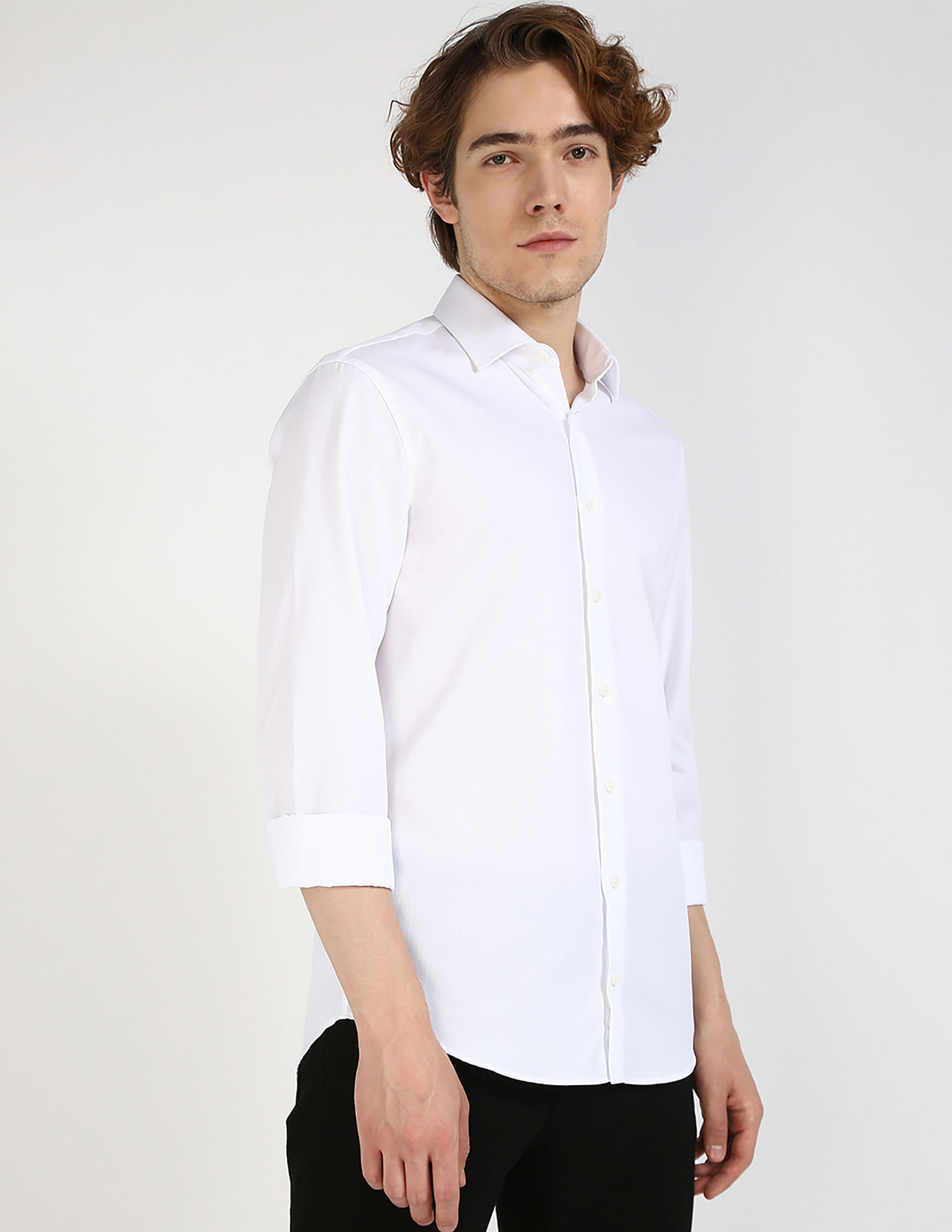 Calvin Klein Jeans White Dobby Shirt