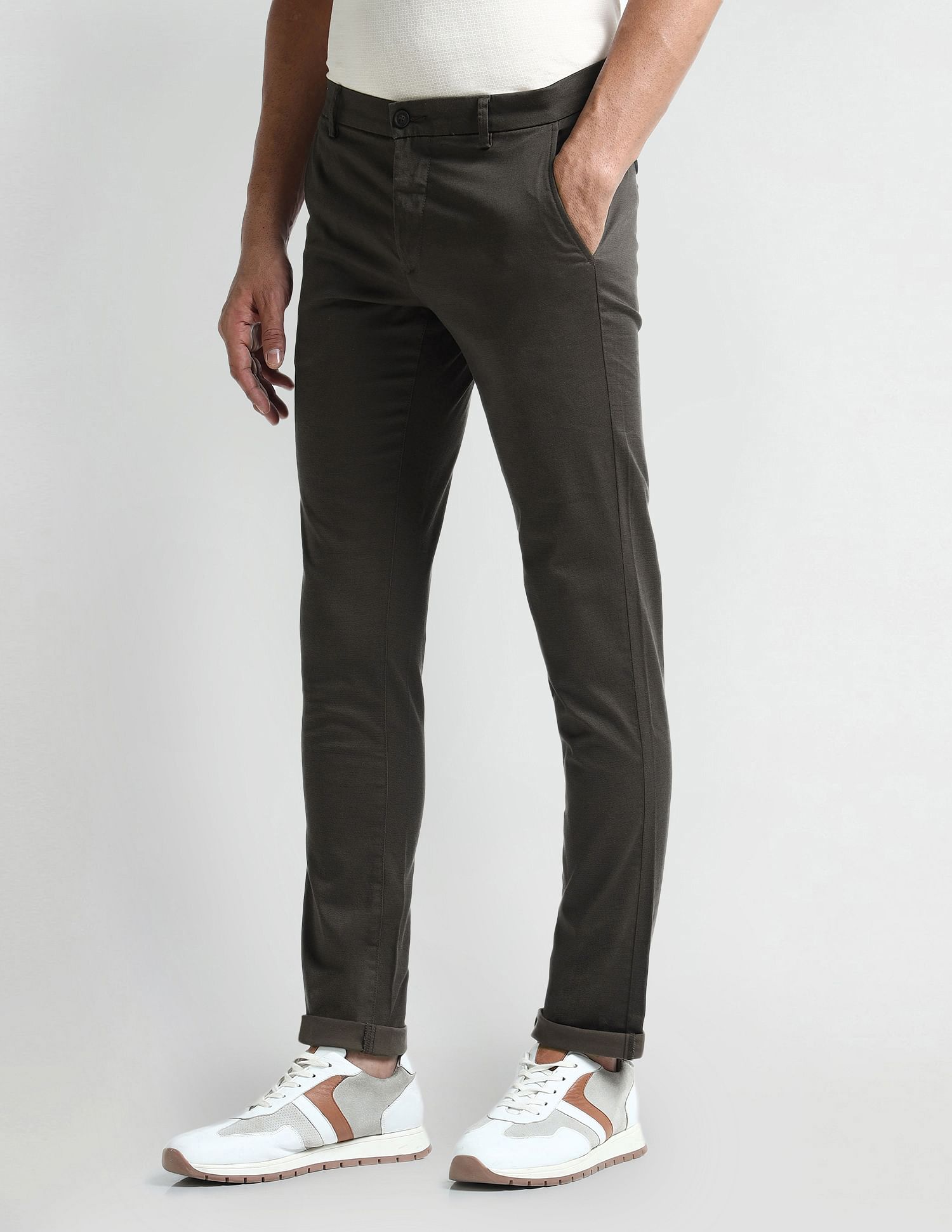 Arrow Sport Slim Fit Geometric Patterned Trousers