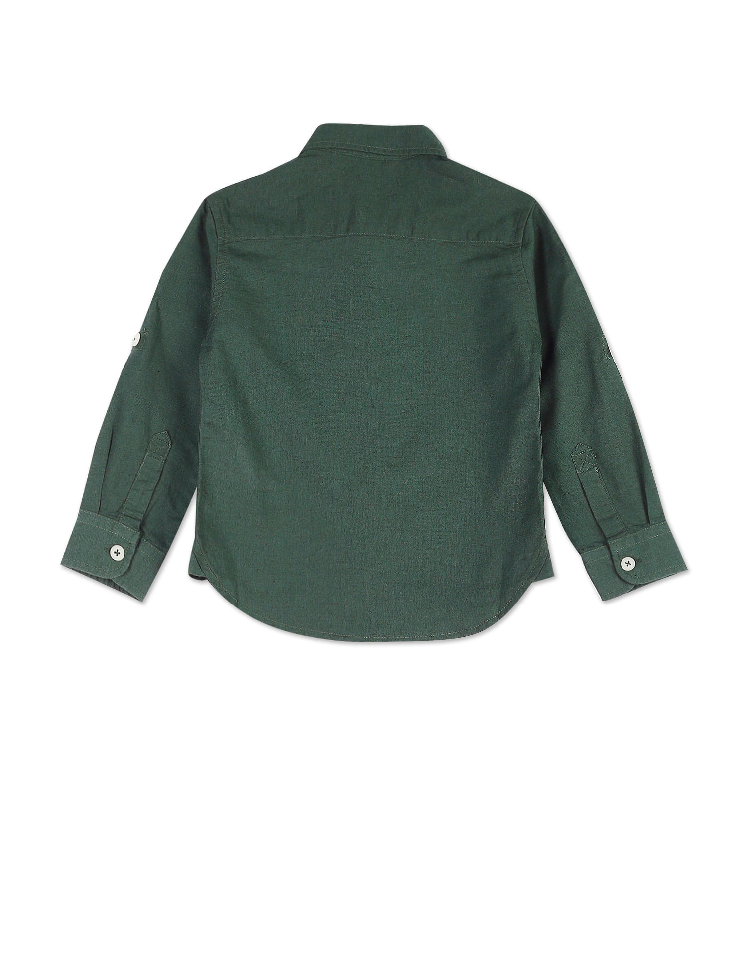 U.S. Polo Assn. Kids Boys Cotton Linen Solid Shirt