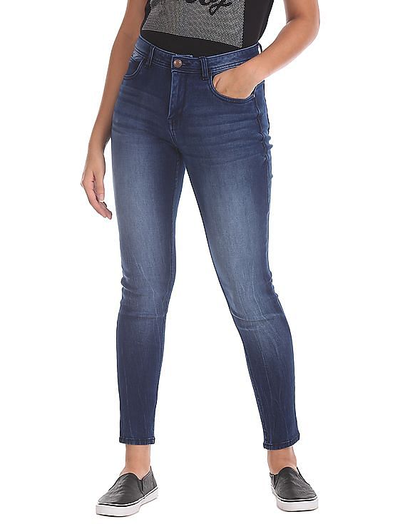 Flying Machine Women Skinny Fit Whiskered Jeans