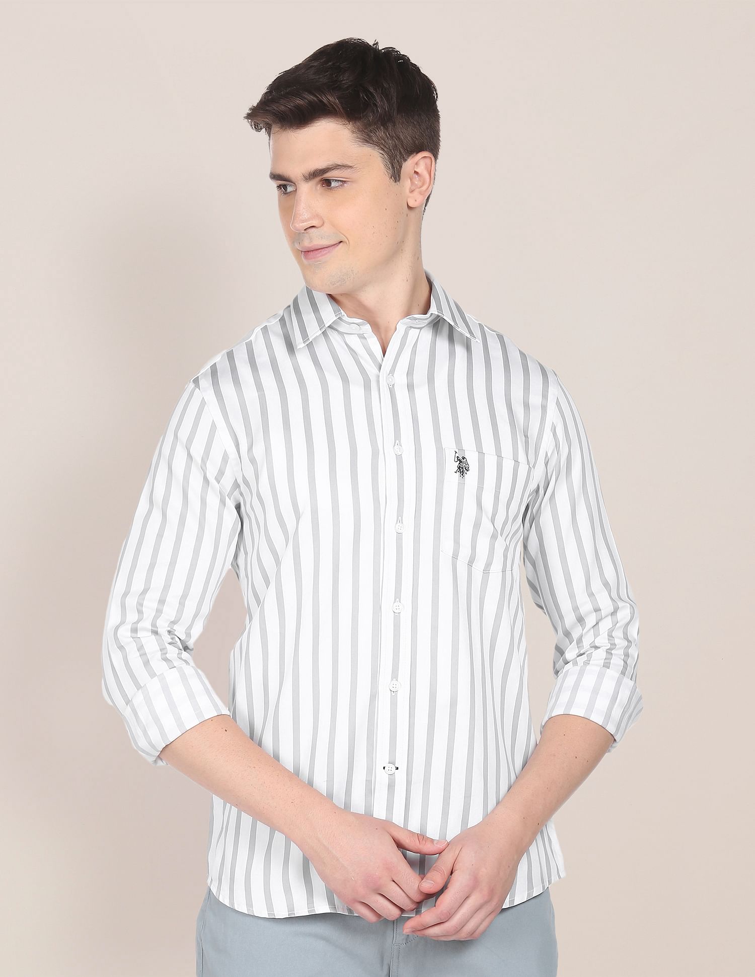 U.S. Polo Assn. Vertical Stripe Cotton Casual Shirt