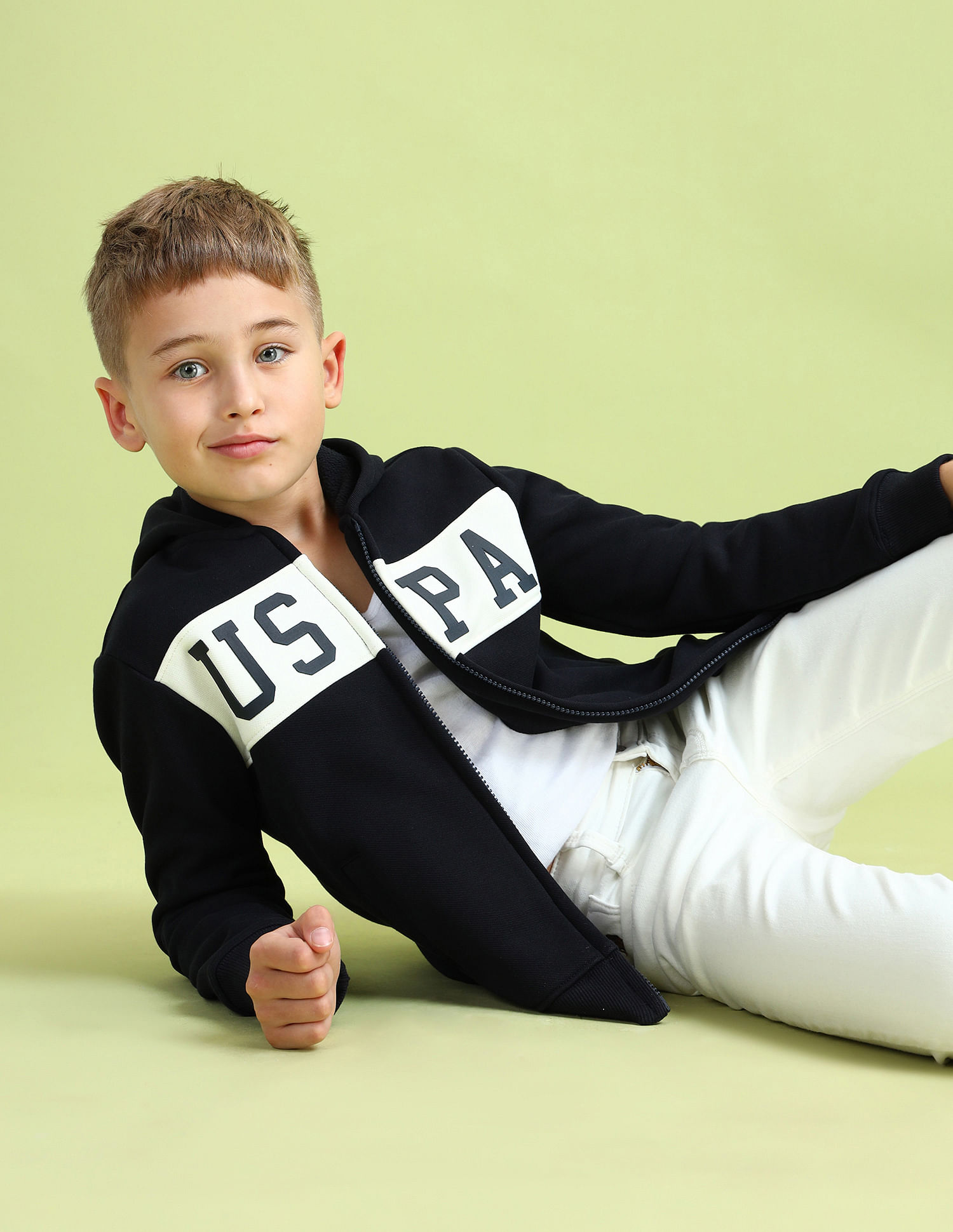 U.S. Polo Assn. Kids Boys Brand Printed Hooded Sweatshirt