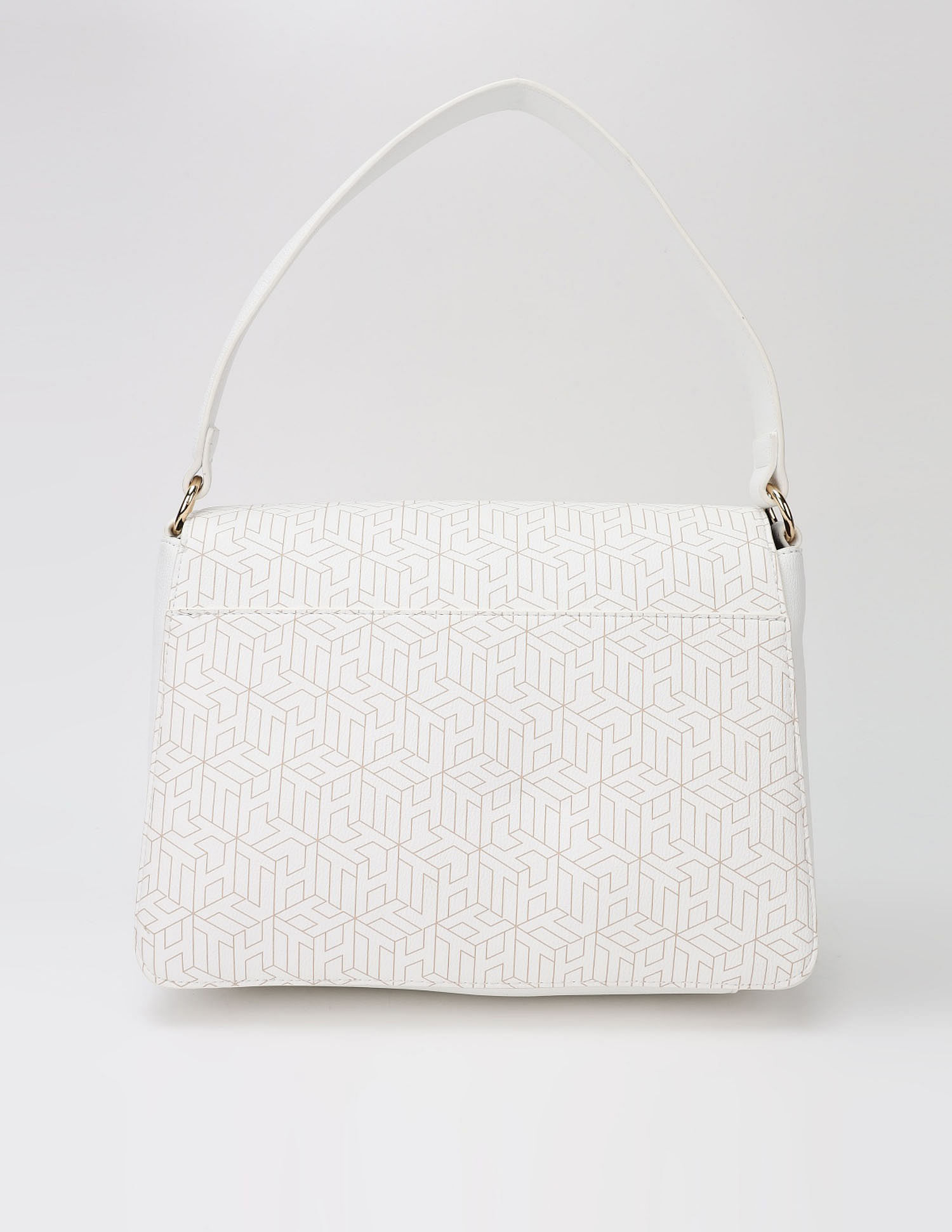 Tommy Hilfiger Logo Beige Pu Hand Bag