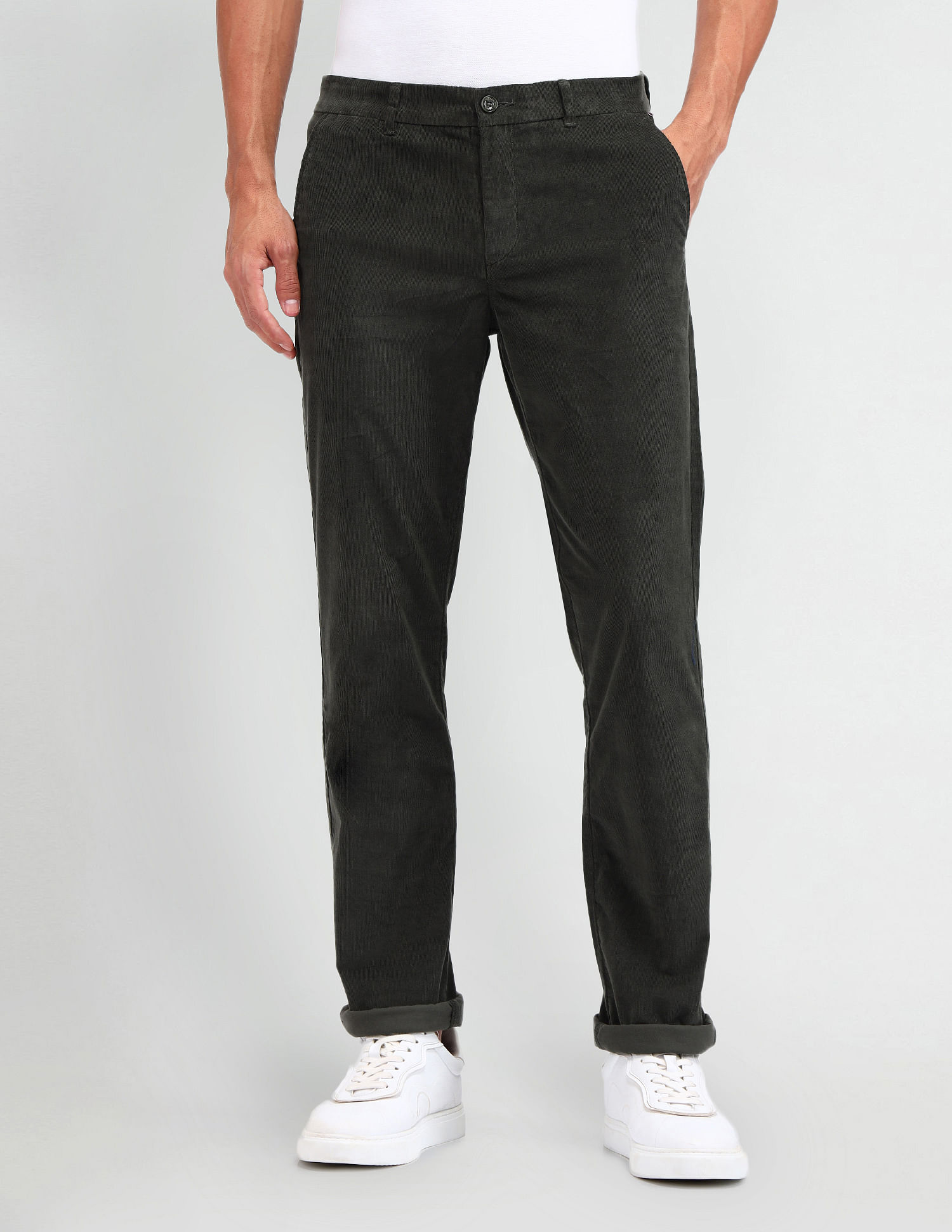 Arrow Sport Regular Fit Corduroy Trousers