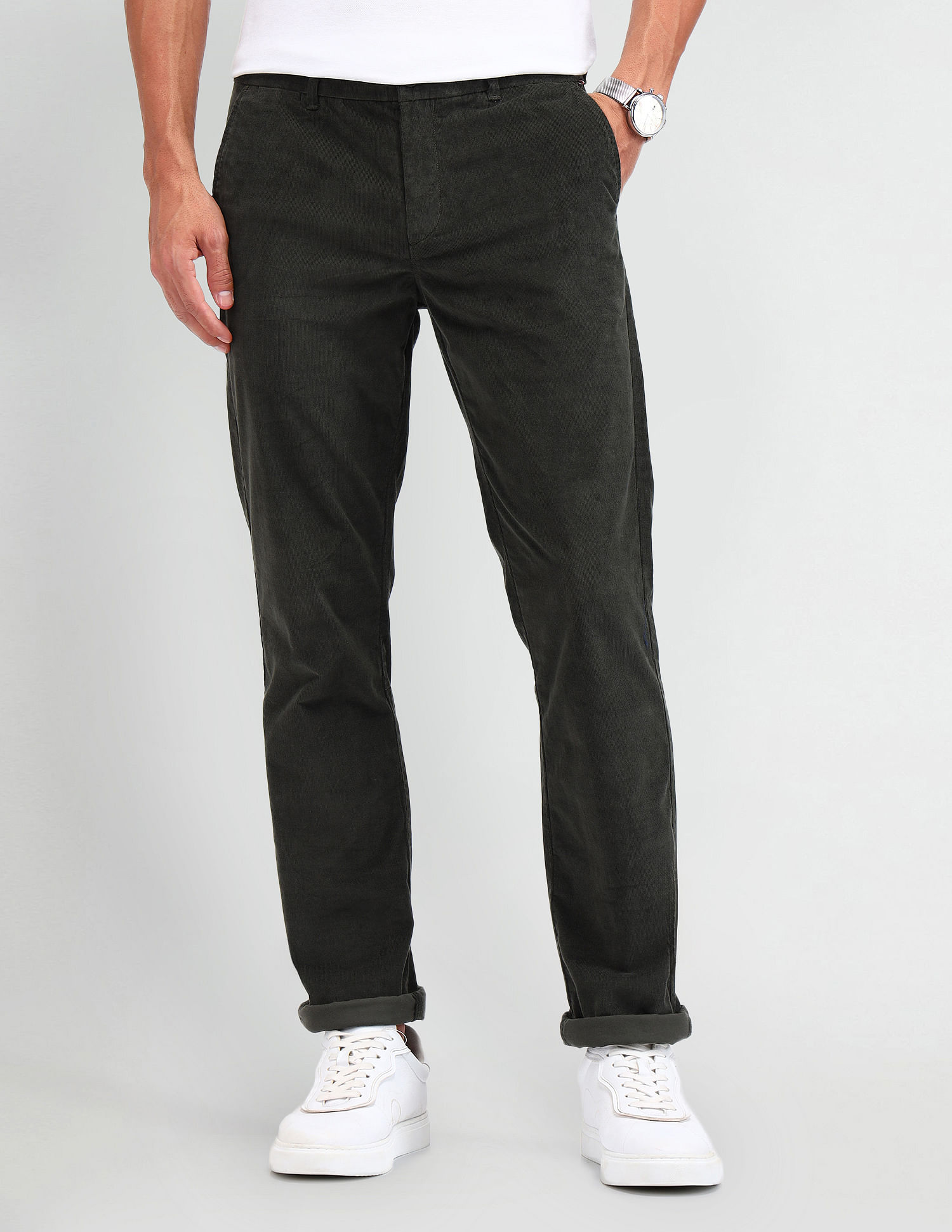 Arrow Sport Regular Fit Corduroy Trousers