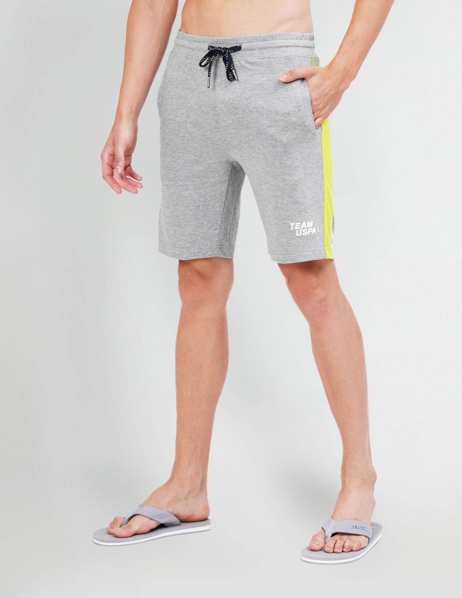 USPA Innerwear Colour Block Logo IYAR Knit Shorts - Pack Of 1