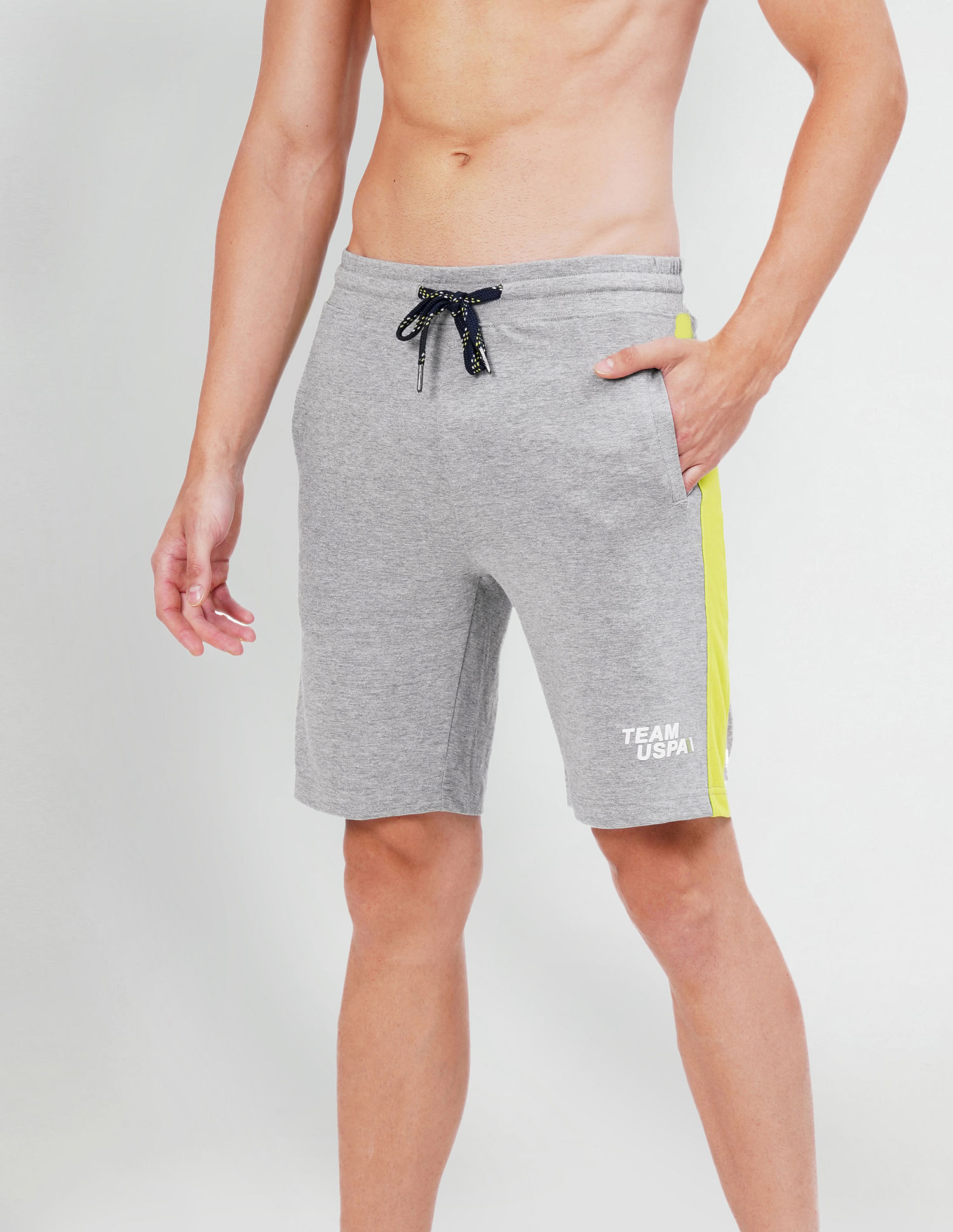 USPA Innerwear Colour Block Logo IYAR Knit Shorts - Pack Of 1
