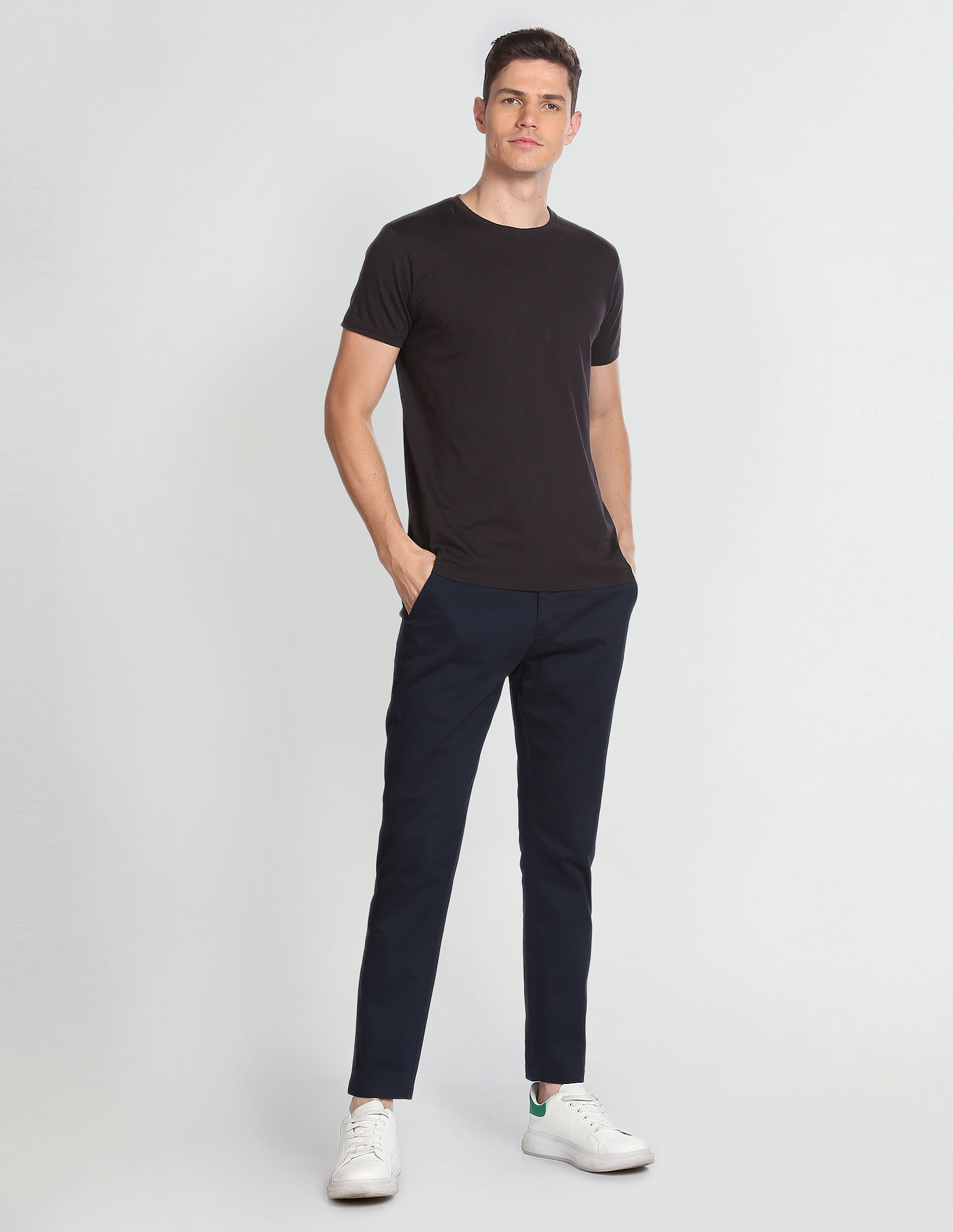 Flying Machine Twill Geometric Print Trousers