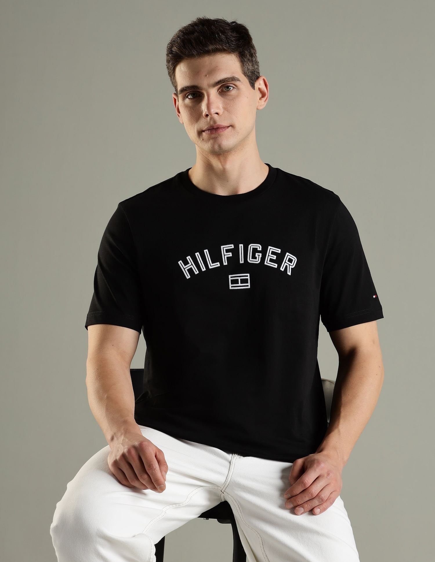 Tommy Hilfiger Embroidered Logo Regular Fit Cotton T-Shirt