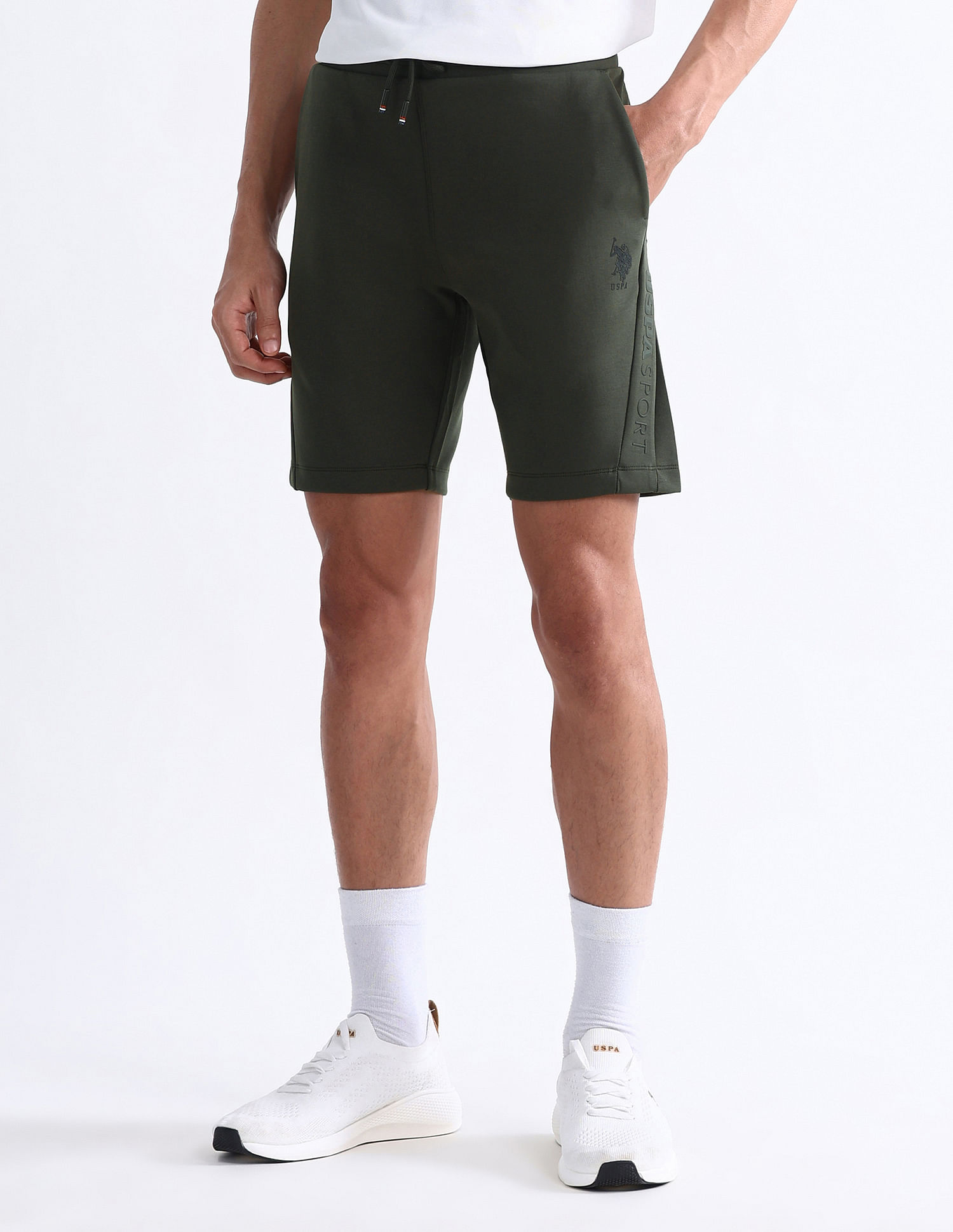 USPA Active Solid Slim Fit Active Shorts
