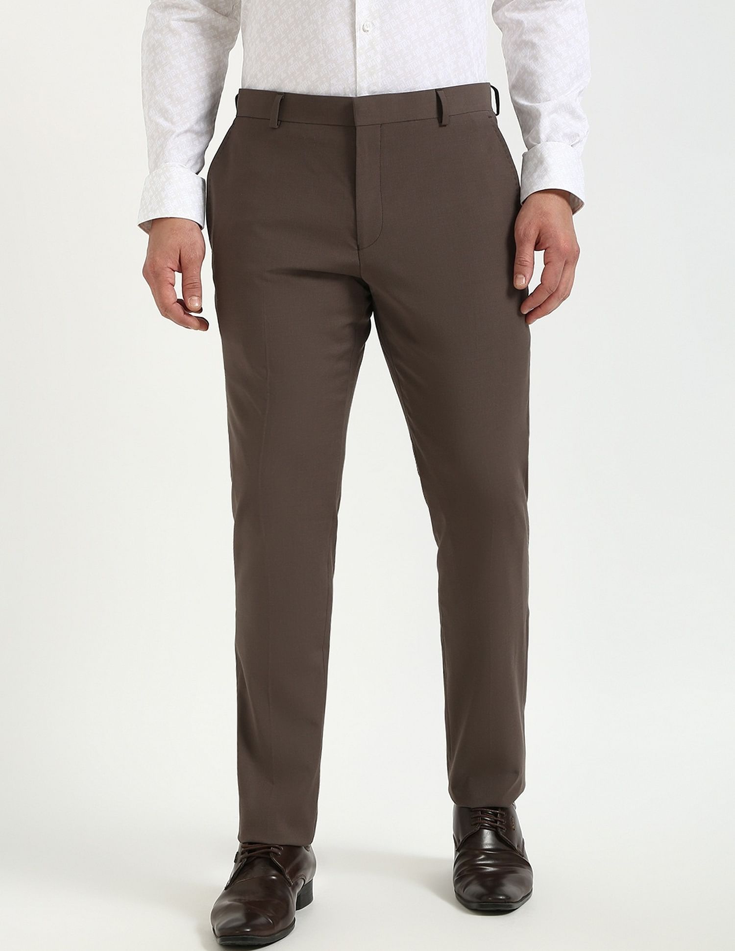 Tommy Hilfiger Regular-Fit Solid Mid-Rise Trouser