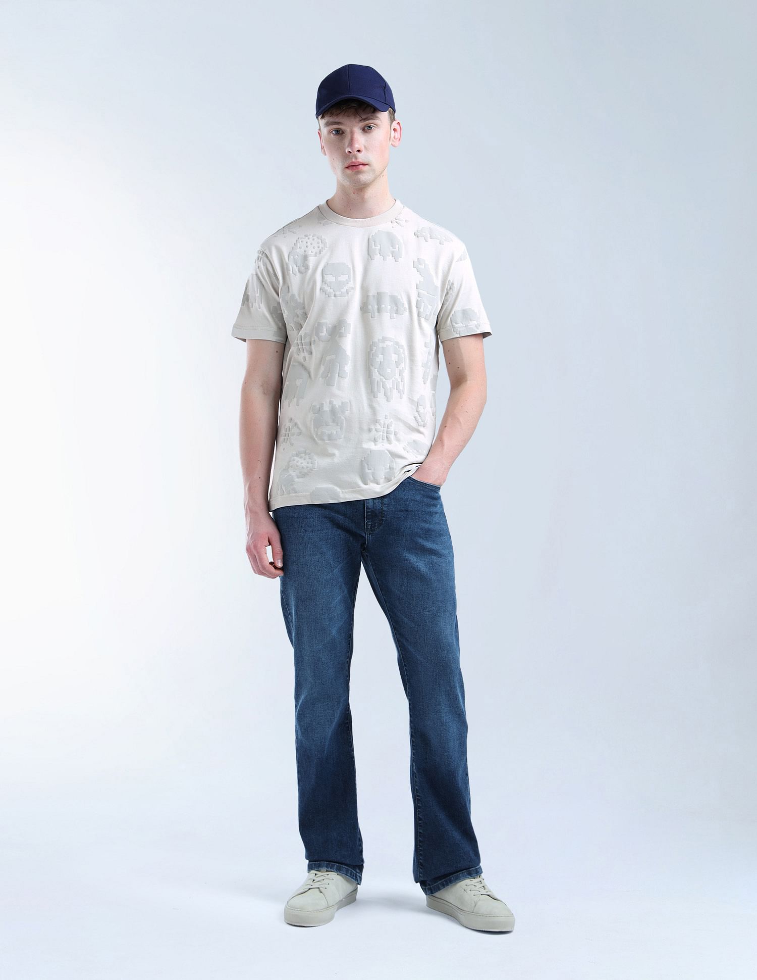 Flying Machine All Over Puff Printed Puff Digitopia T-Shirt