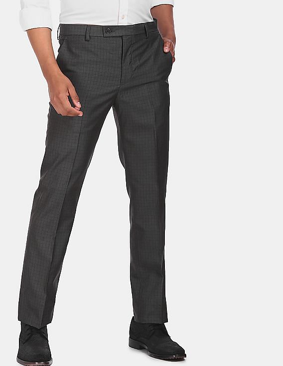 Charcoal Grey Slim Tapered Cotton Stretch Trouser  Dragon Hill Lifestyle