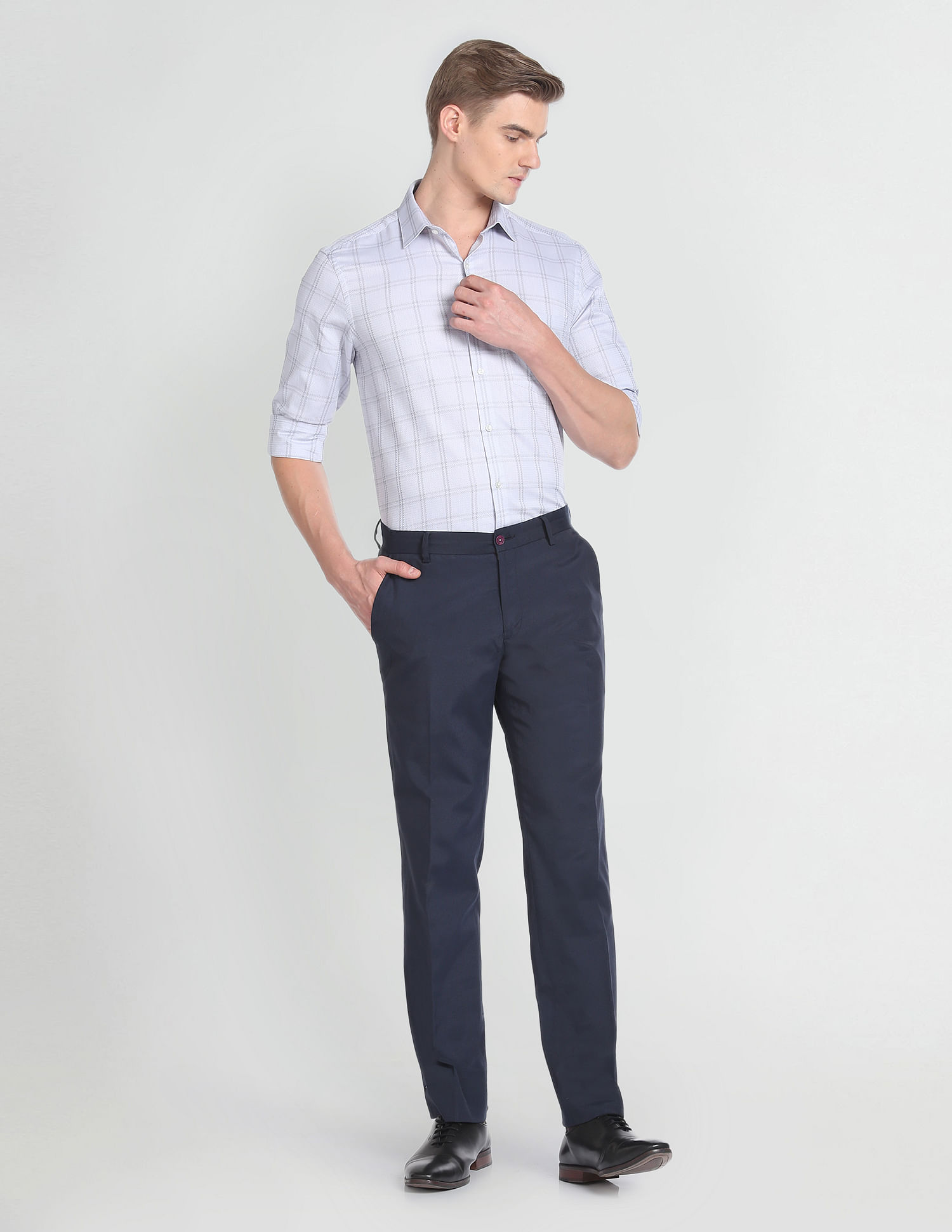 Arrow Cutaway Collar Tartan Check Shirt