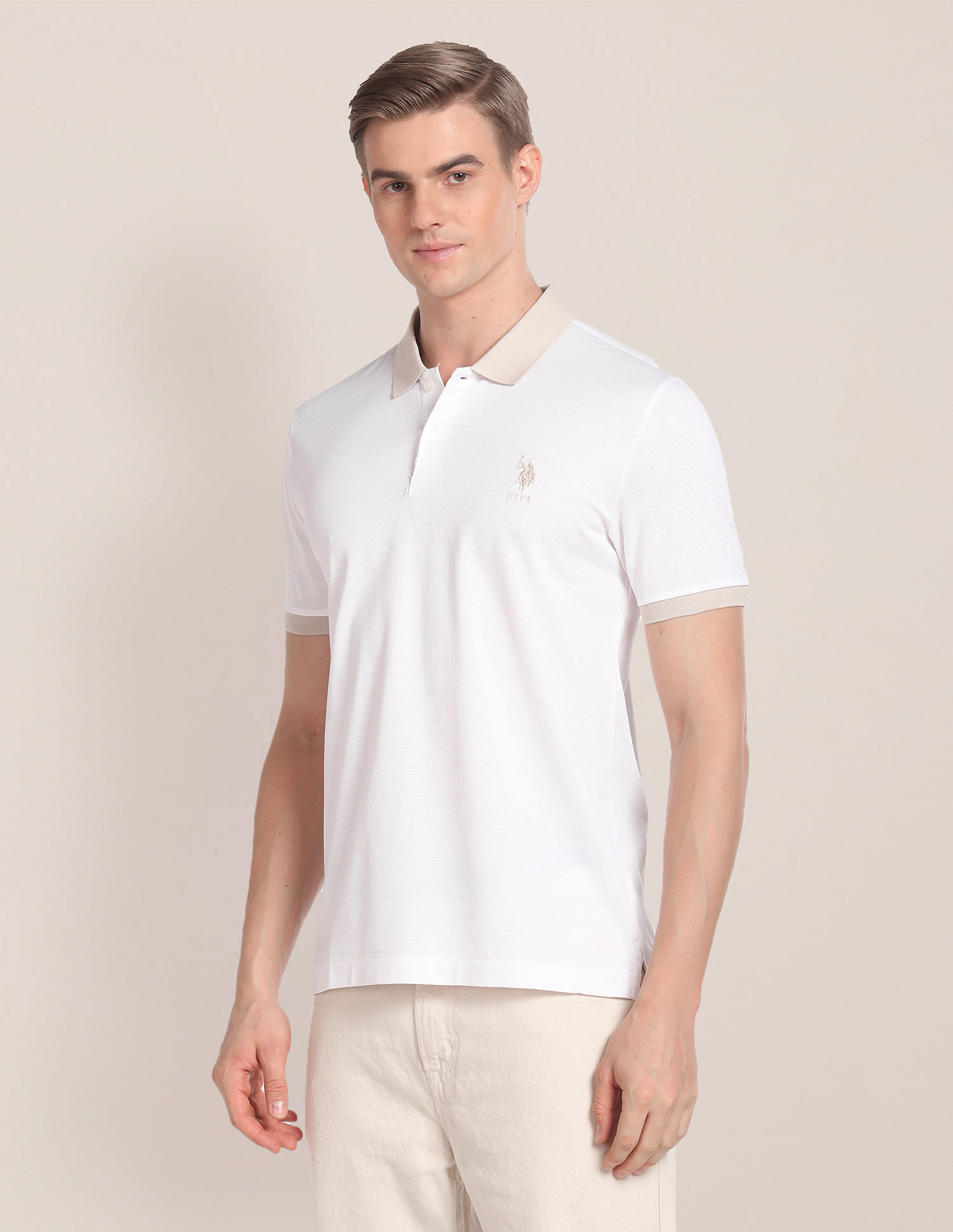 U.S. Polo Assn. Contrast Collar Solid Polo Shirt