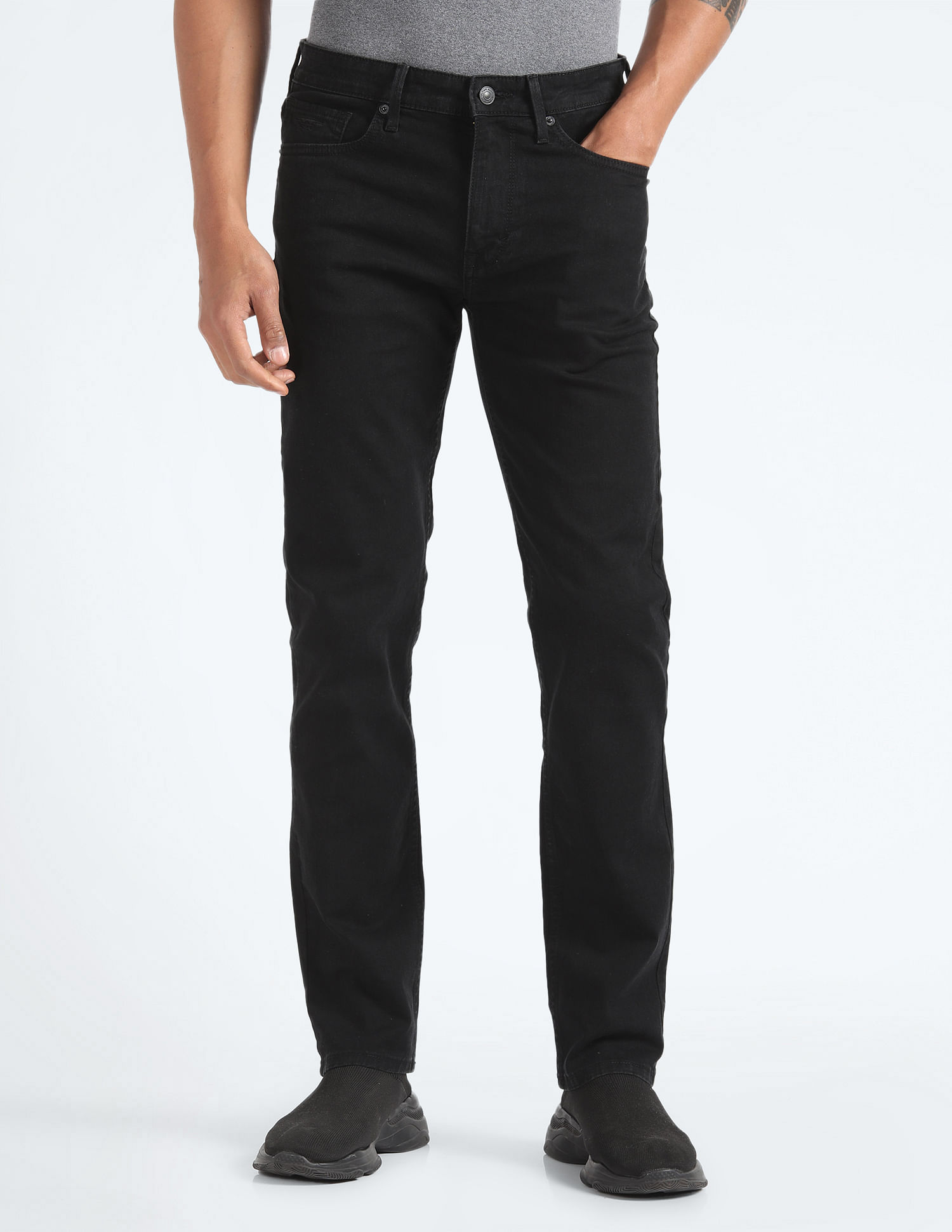 Flying Machine Freddie Slim Straight Mid Rise Jeans