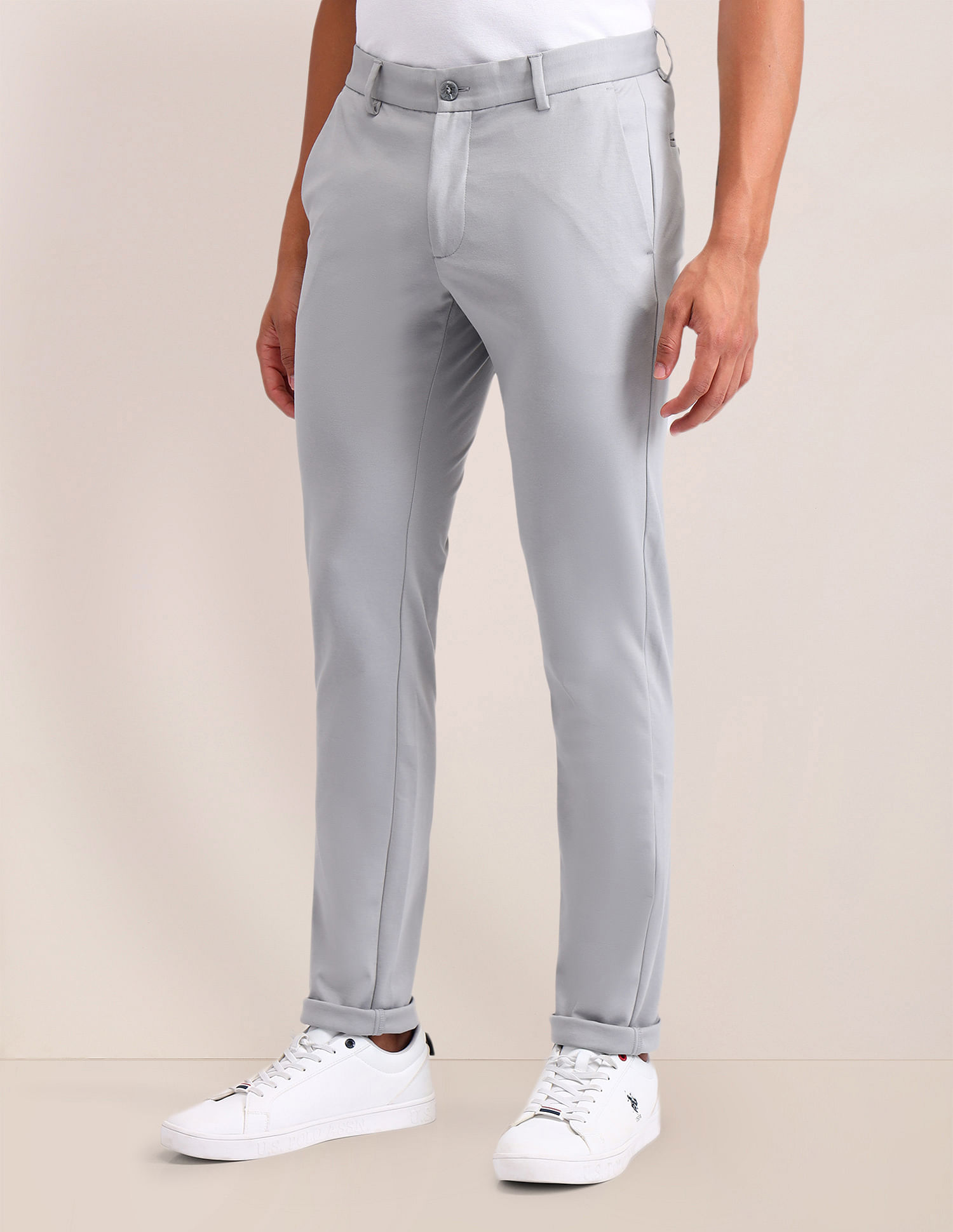 U.S. Polo Assn. Austin Slim Fit Solid Trousers