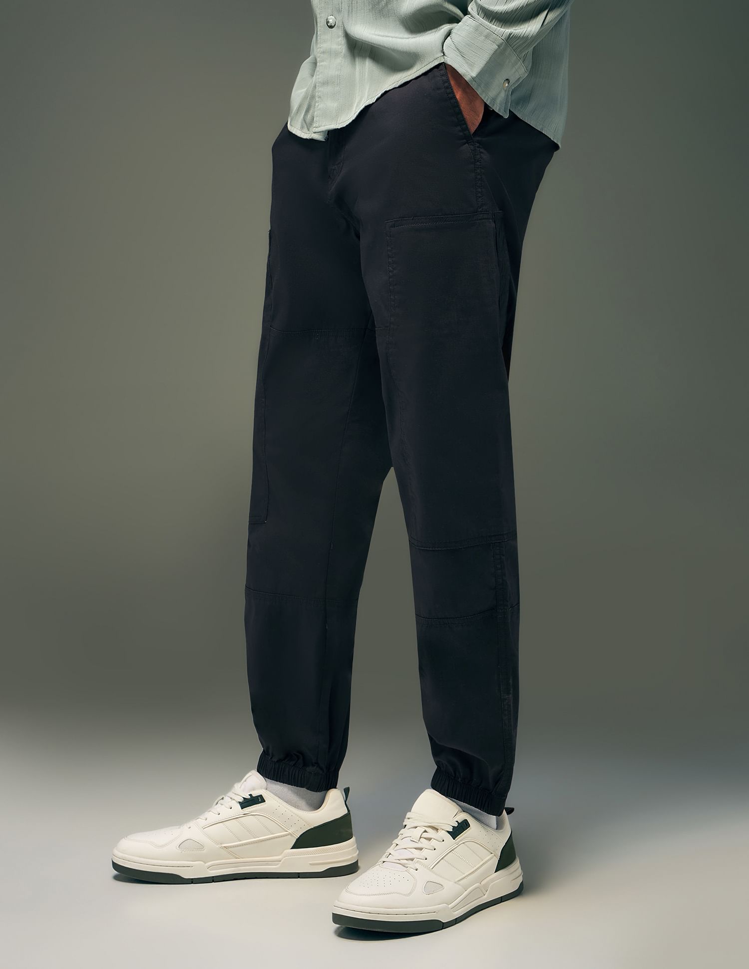 Flying Machine Relaxed Fit Solid Trousers