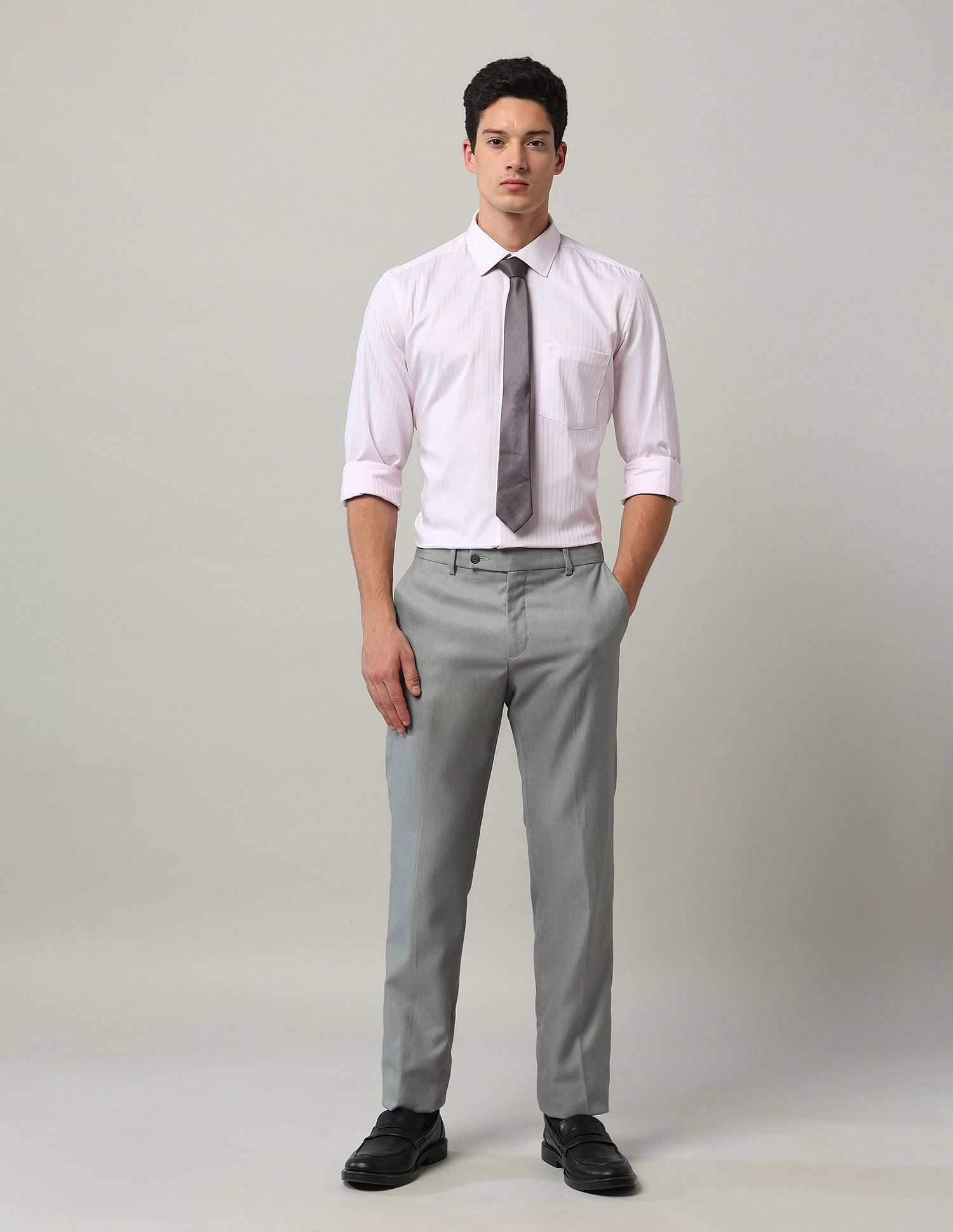 Arrow Polyester Vertical Striped Shirt