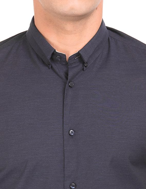 arrow dress shirts button down collar Arrow Fitted Sateen Solid Point-Collar Dress Shirt