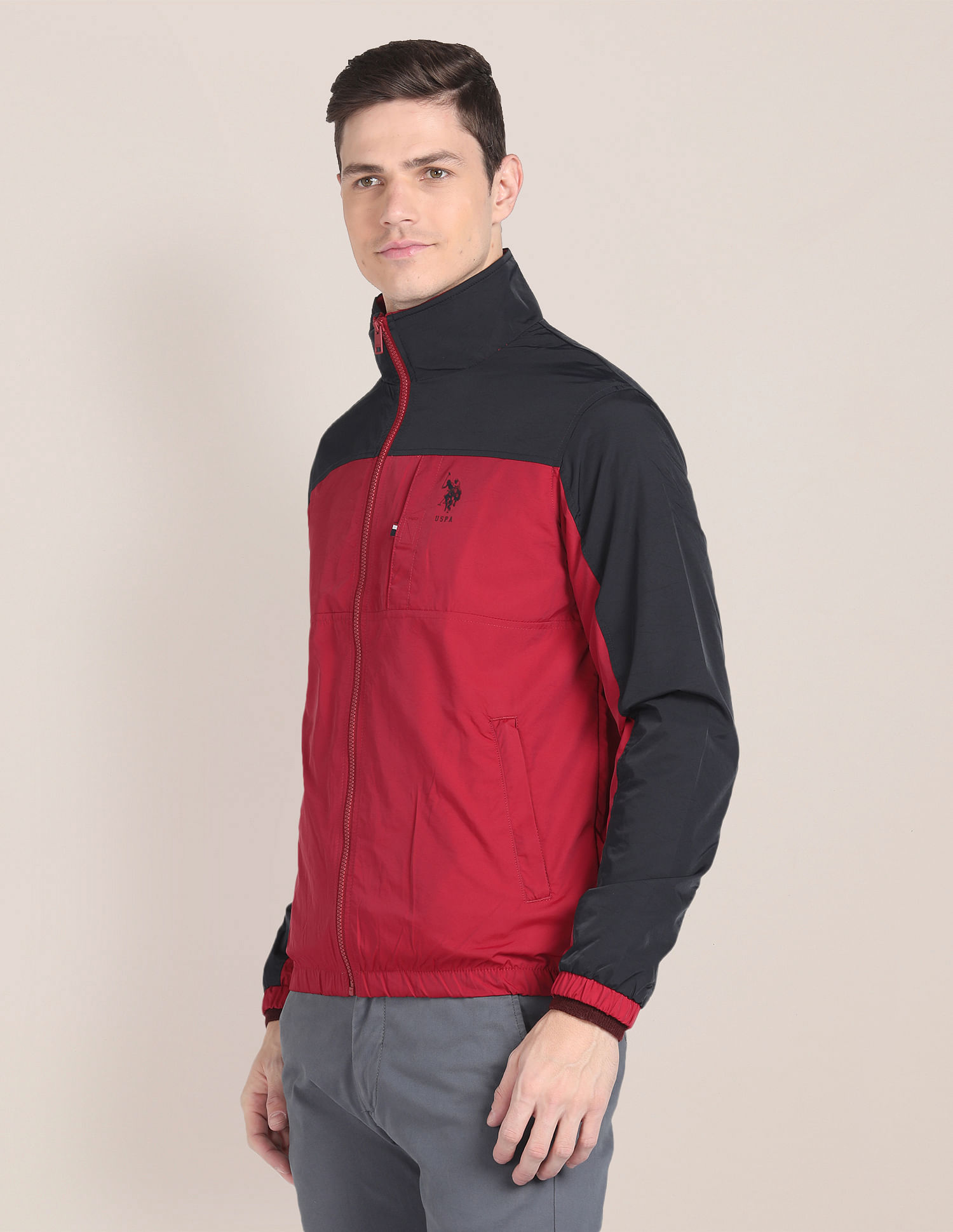 Buy U.S. Polo Assn. Colour Block Windcheater Jacket - NNNOW.com