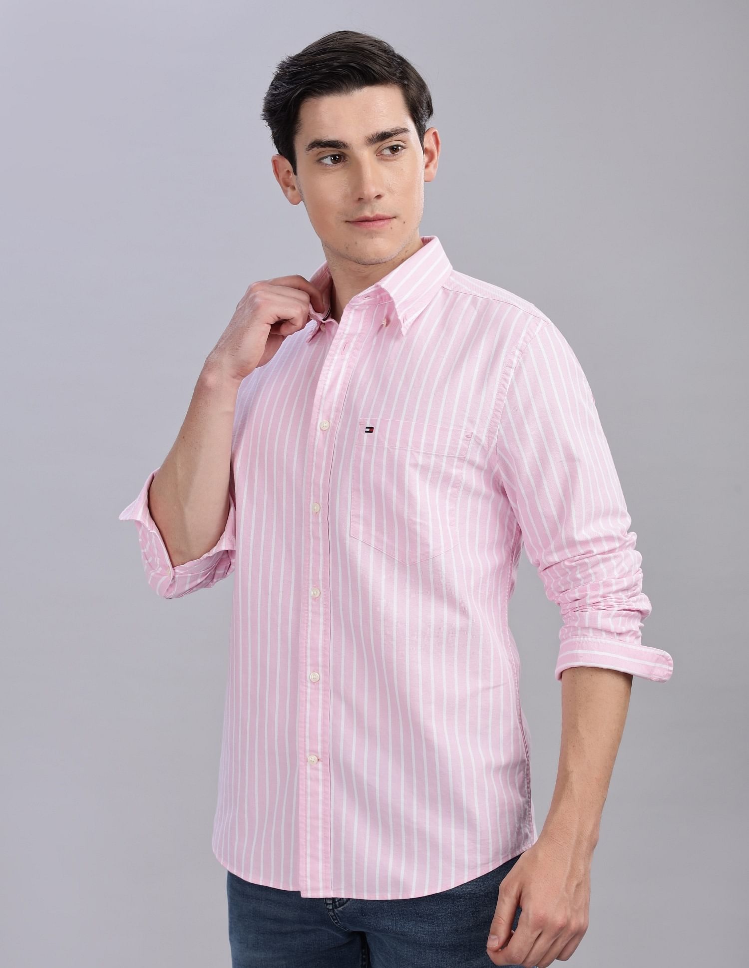 Tommy Hilfiger Vertical Stripes Regular-Fit Oxford Woven Shirt