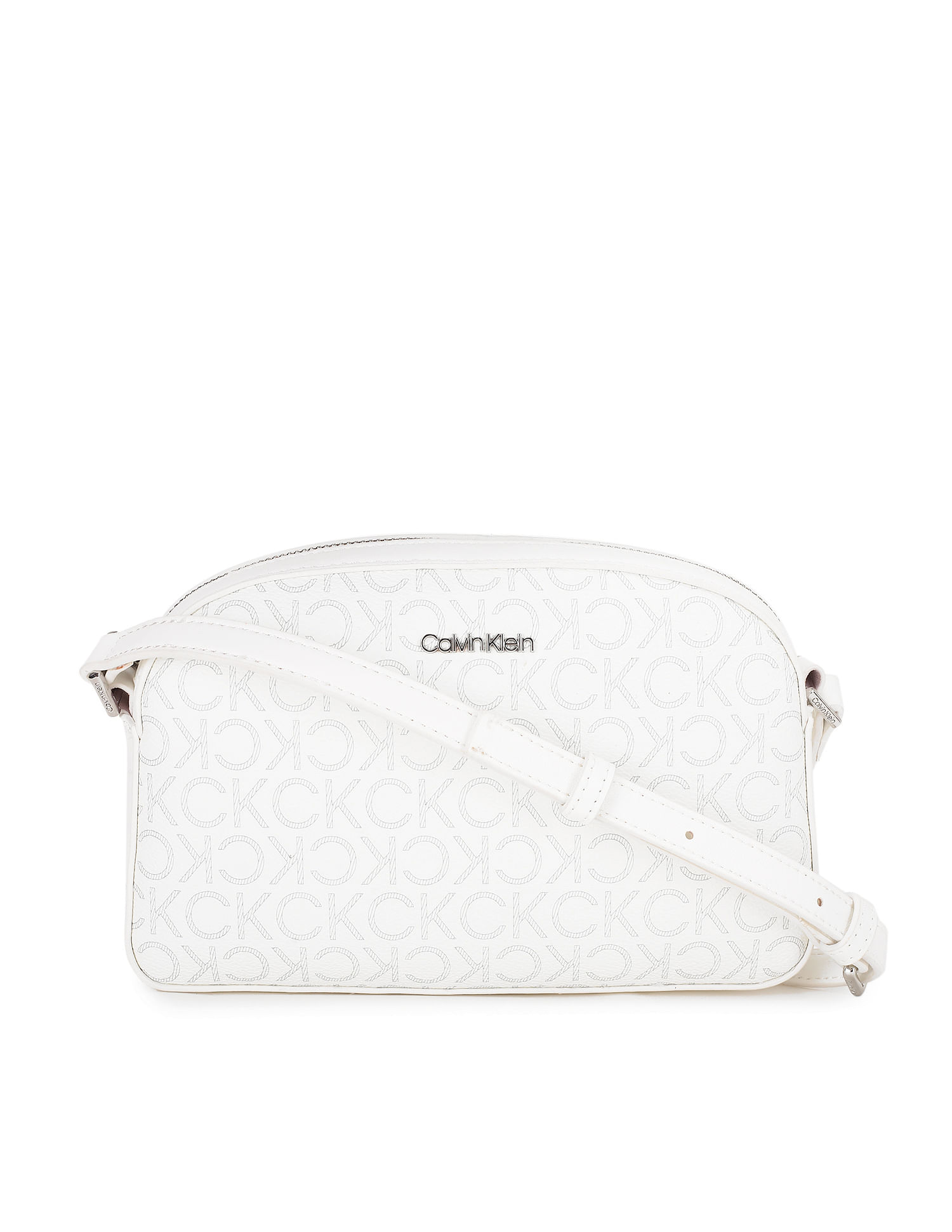 Women's White Connected Rounded Crossbody Bag Calvin Klein