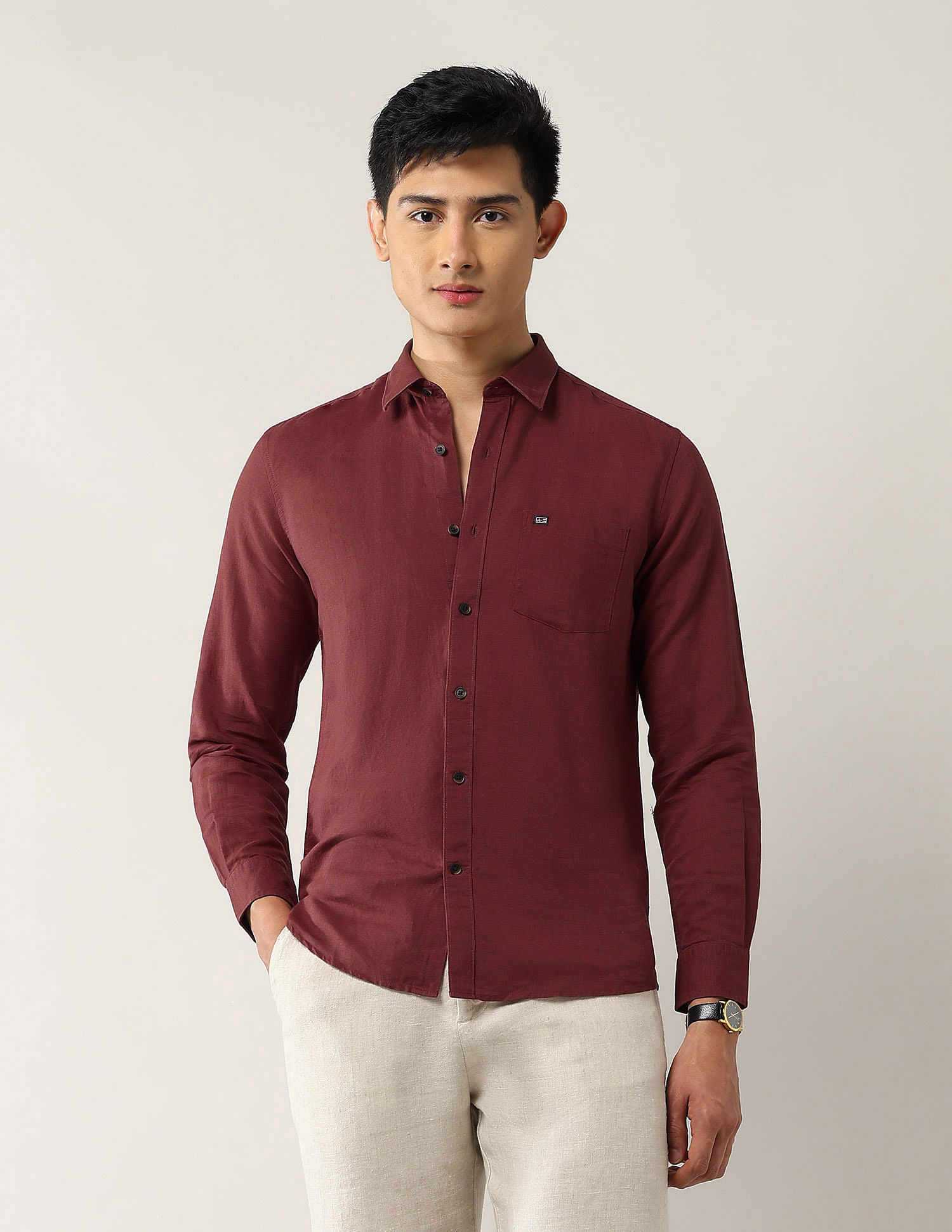 Arrow Sport Slim Fit Pure Linen Shirt