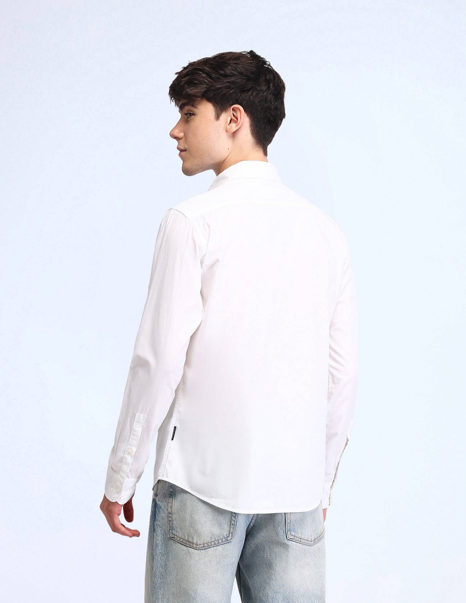 Flying Machine Slim Fit Dobby Solid Shirt
