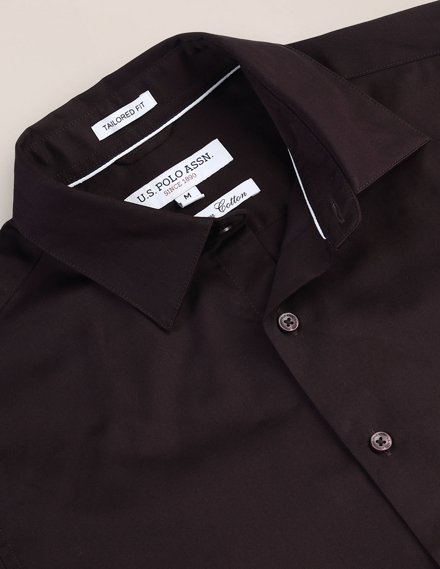 U.S. Polo Assn. Semi-Cutaway Collar Solid Shirt