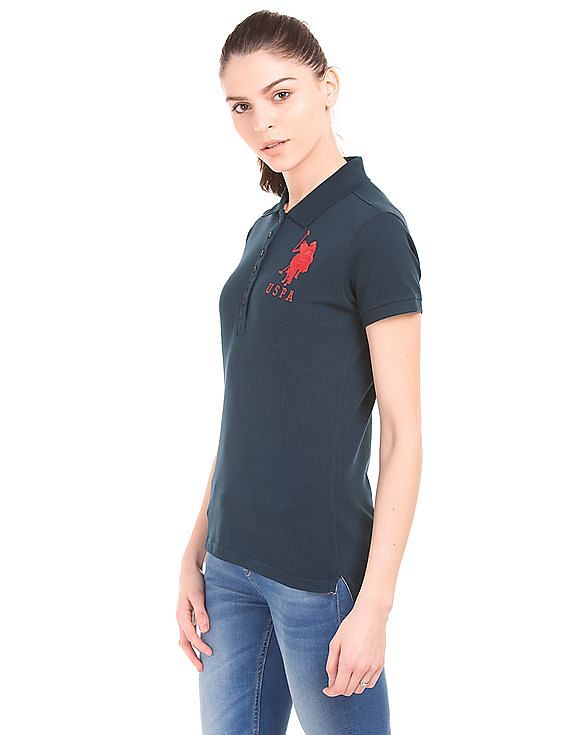 U.S. Polo Assn. Women Regular Fit Pique Polo Shirt