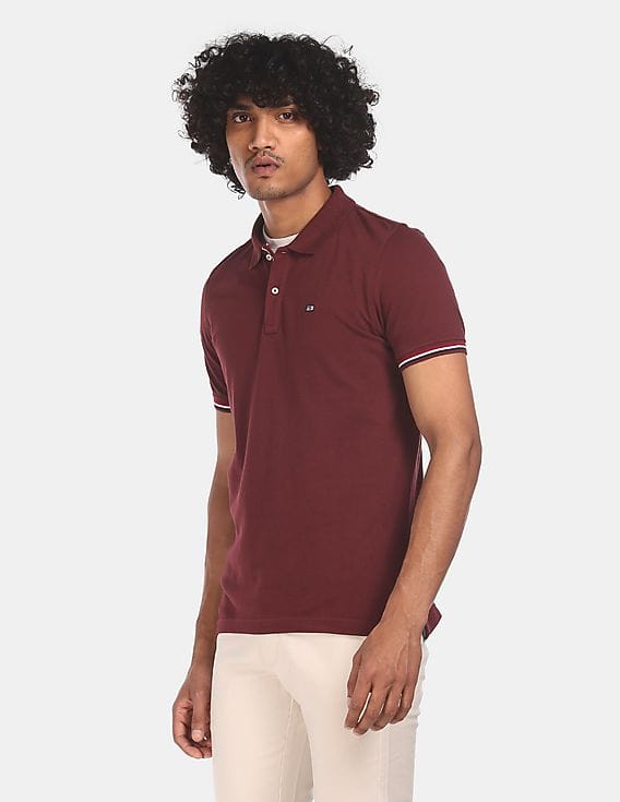Buy Arrow Sports Men Maroon Cotton 