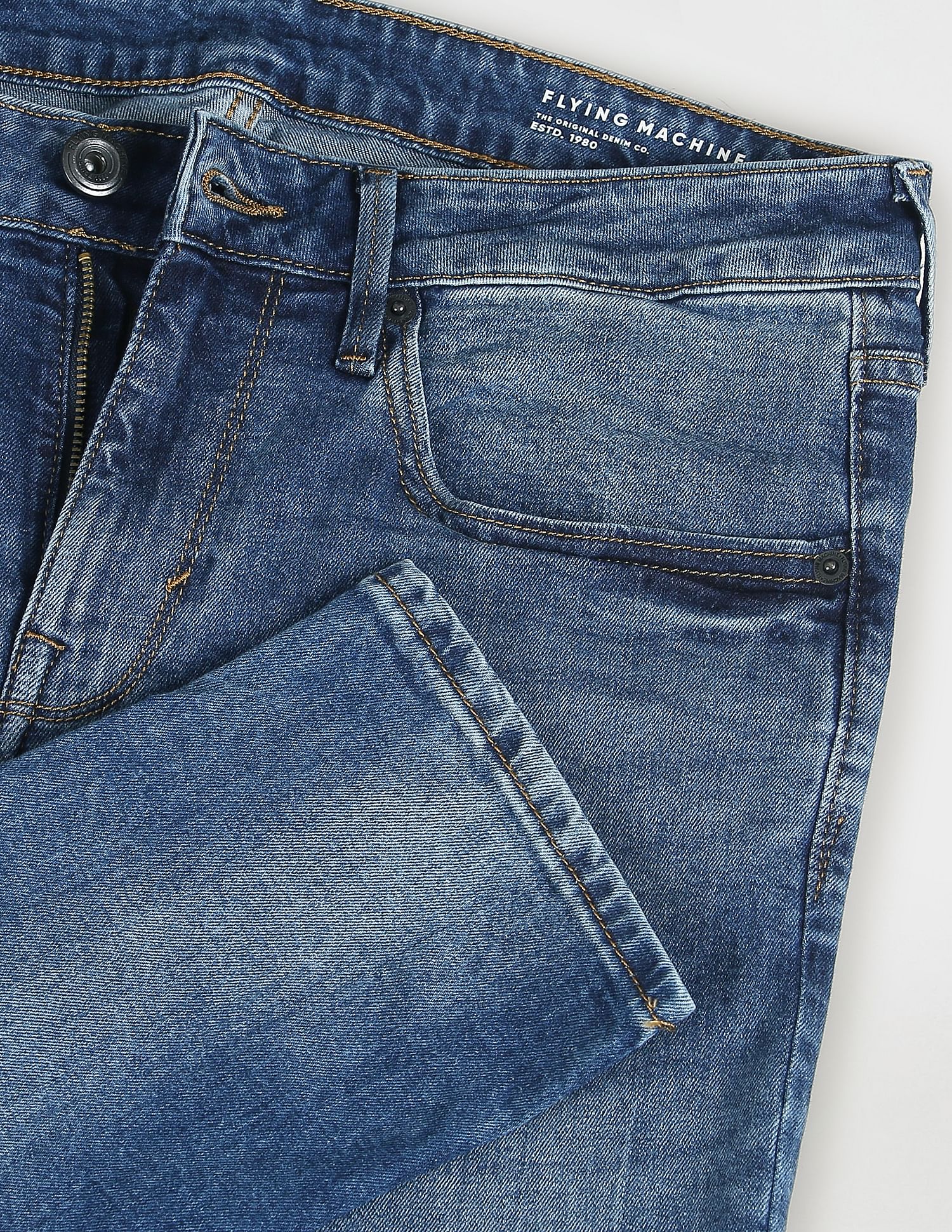 Flying Machine Low Rise Super Skinny Fit Wash Jeans