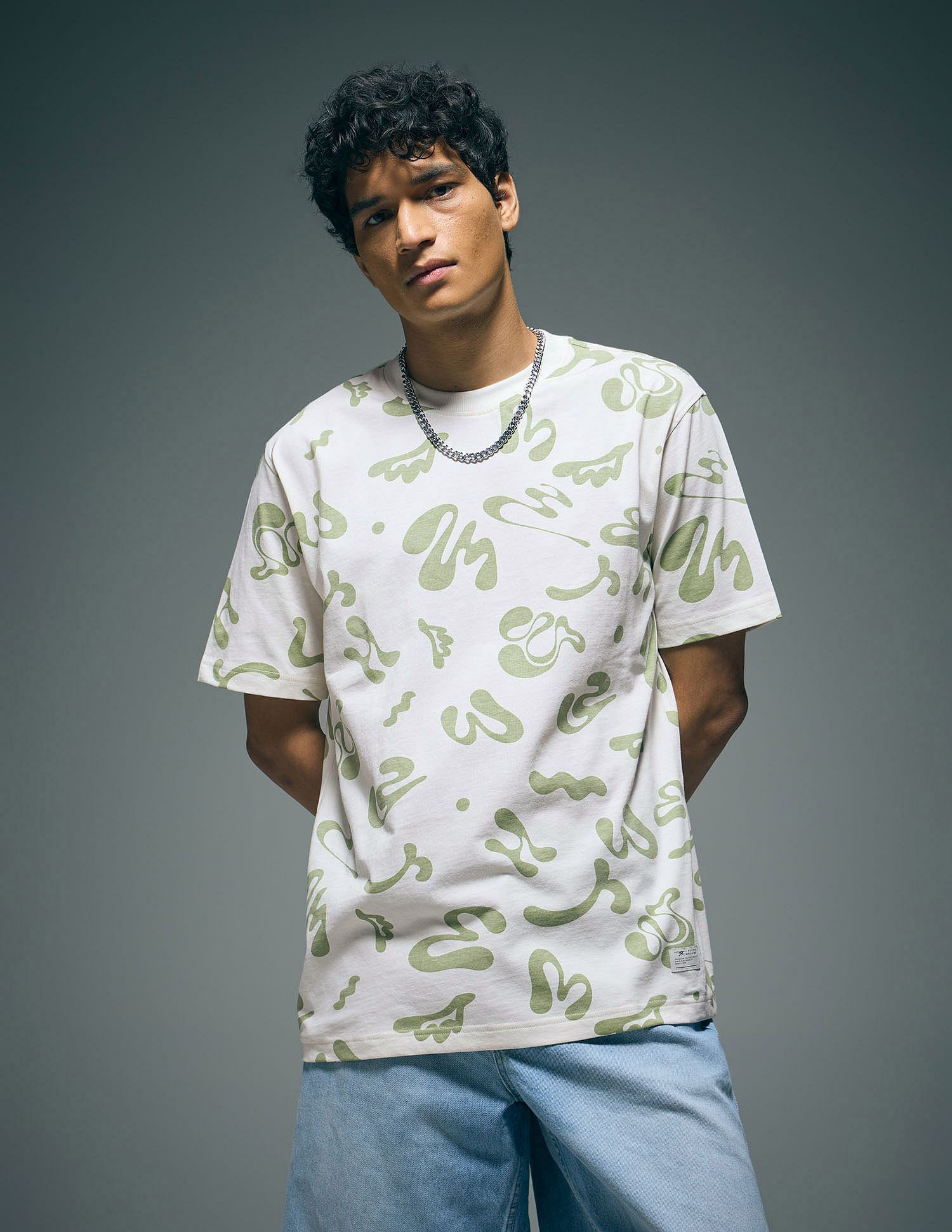Flying Machine Abstract Printed Relaxed Fit T-Shirt