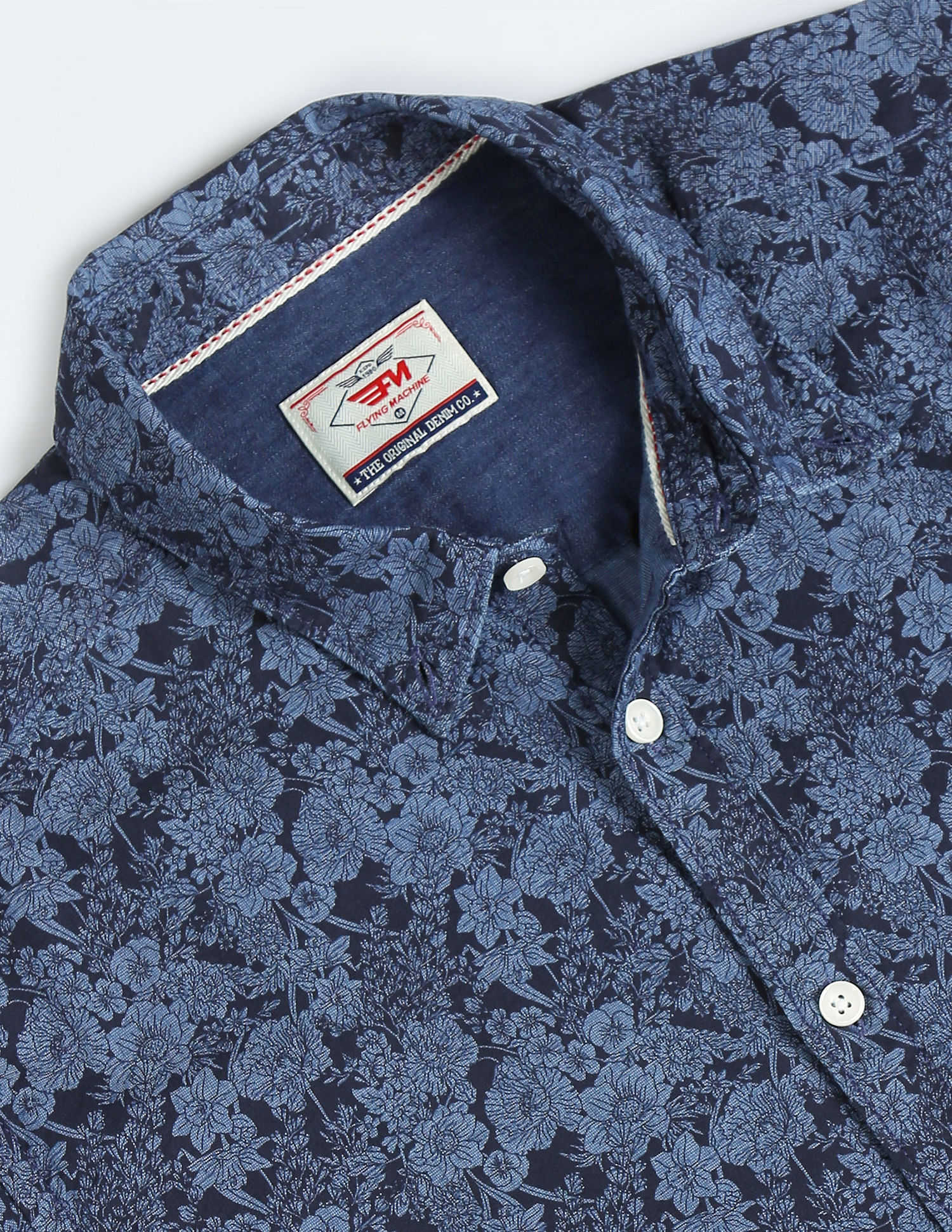 Flying Machine Button-Down Collar Floral Shirt