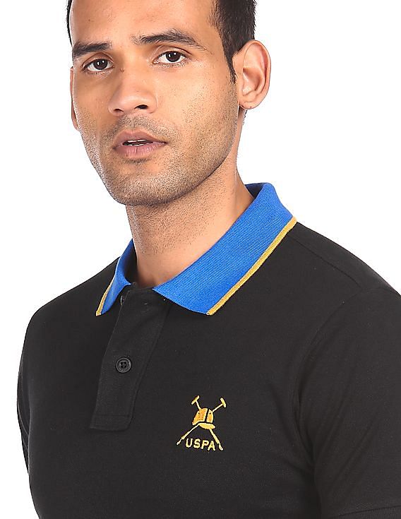U.S. Polo Assn. Contrast Collar Solid Polo Shirt