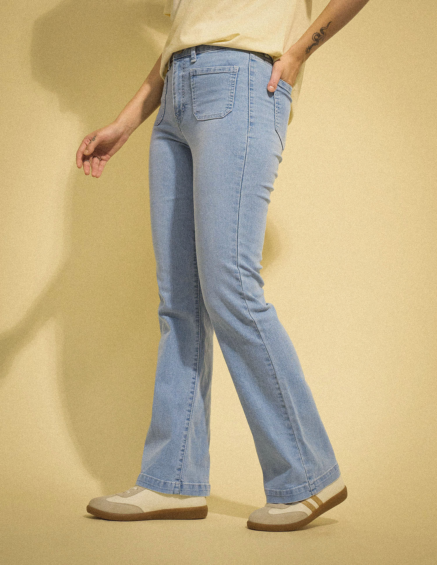 Flying Machine Women K-Street X Bootcut Fit Patch Pocket Jeans