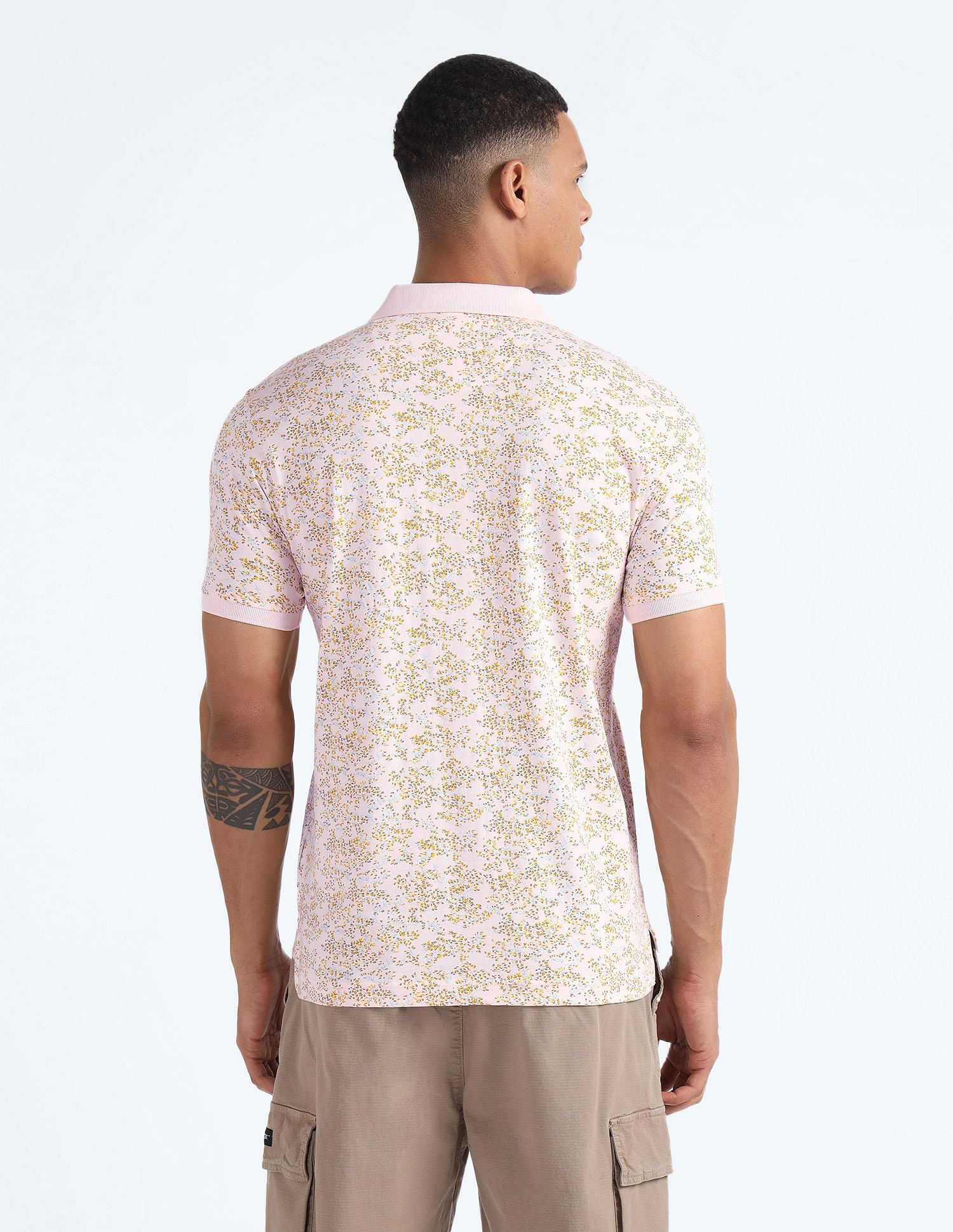 Flying Machine Mercerized Cotton Printed Polo Shirt