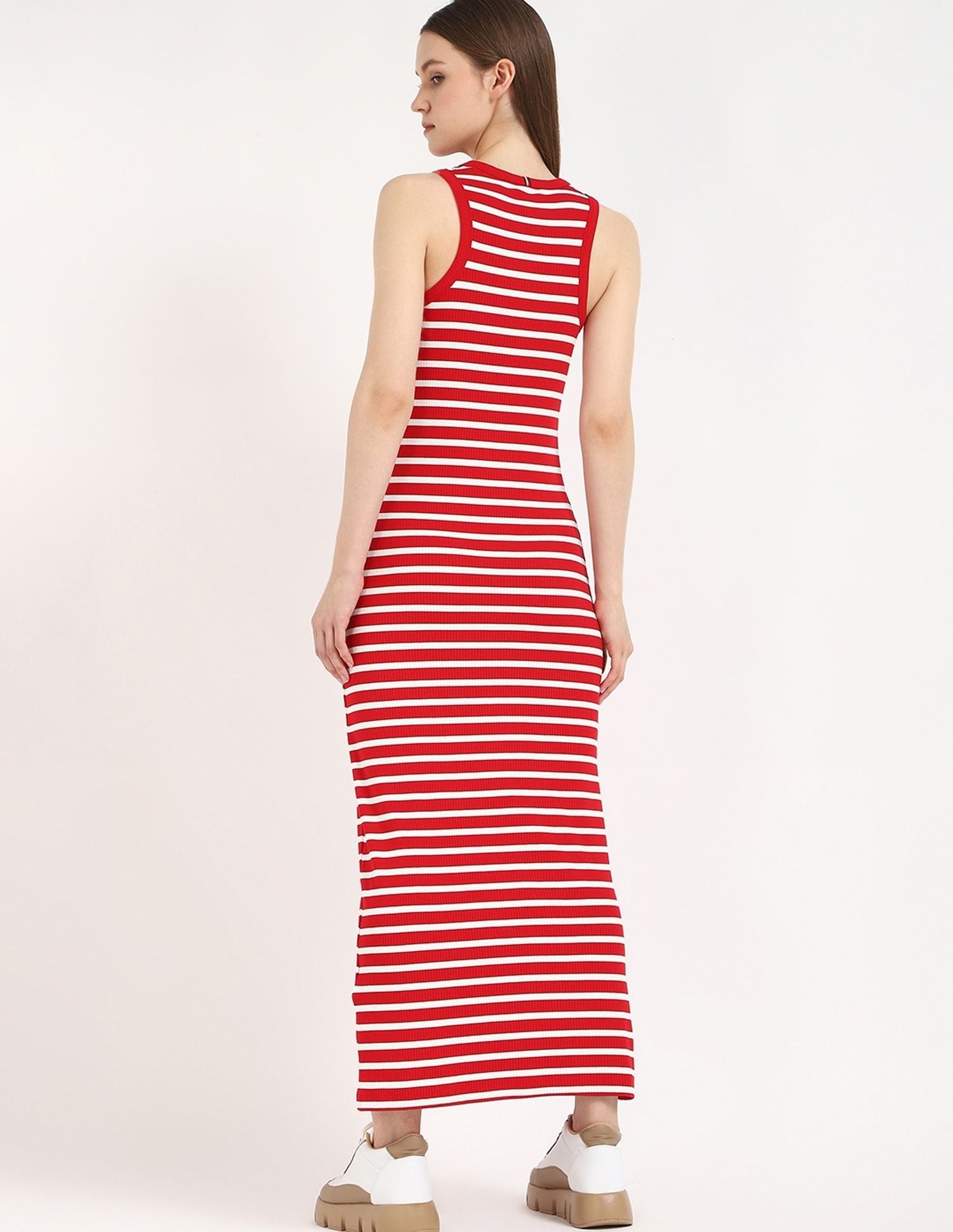 Tommy Hilfiger Cotton Crew Neck Midi Dress