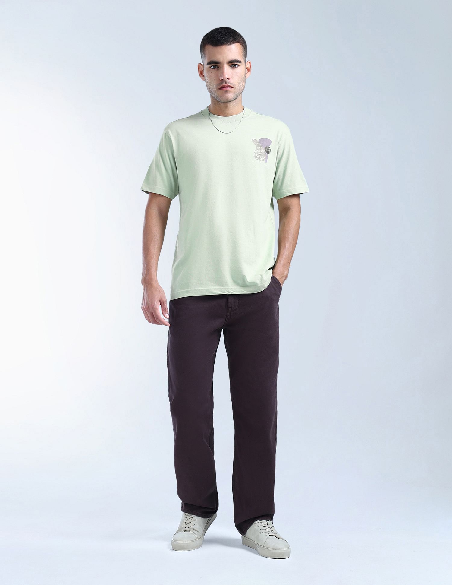 Flying Machine Embroidered Relaxed Fit T-Shirt
