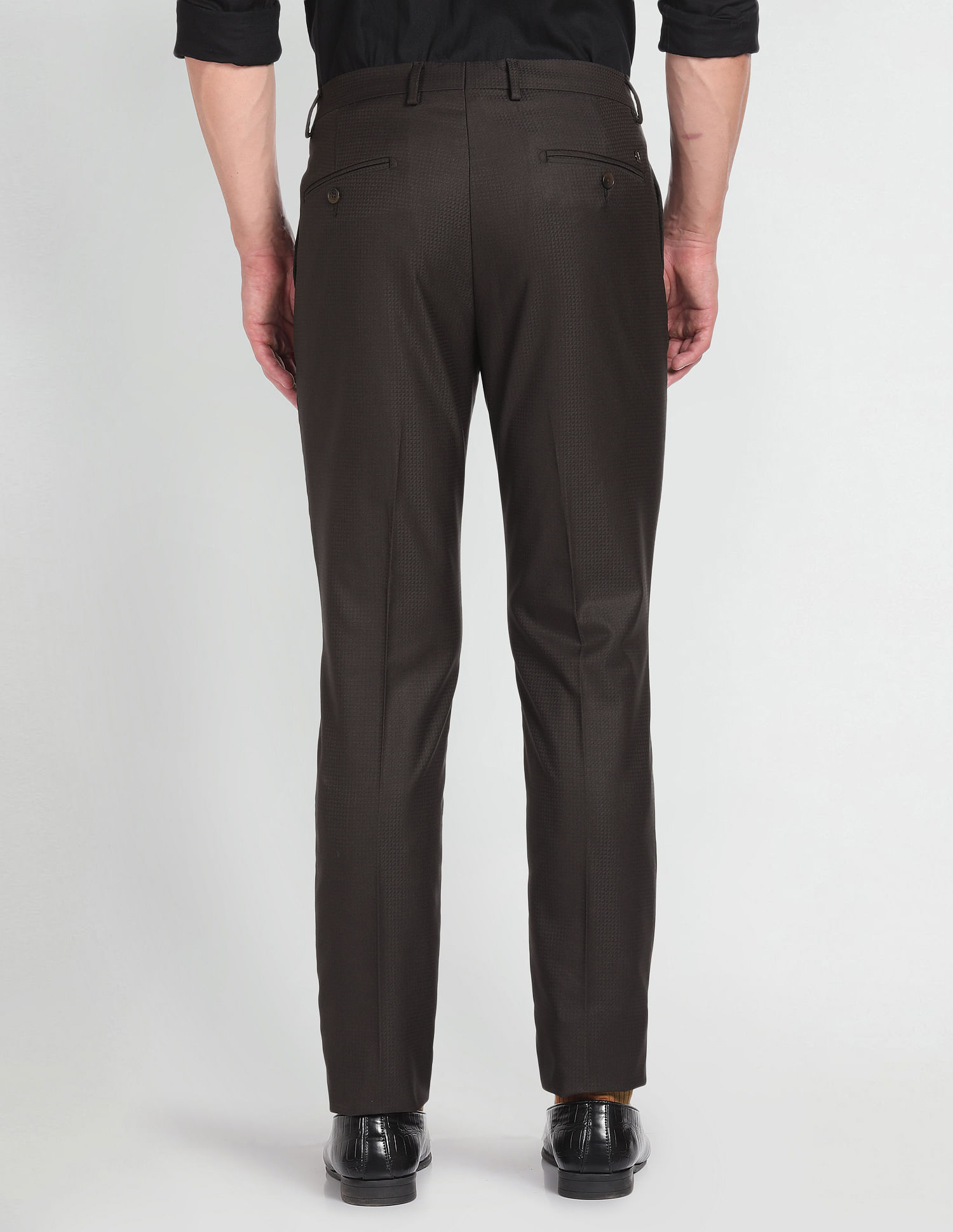 Arrow Jackson Super Slim Fit Dobby Formal Trousers