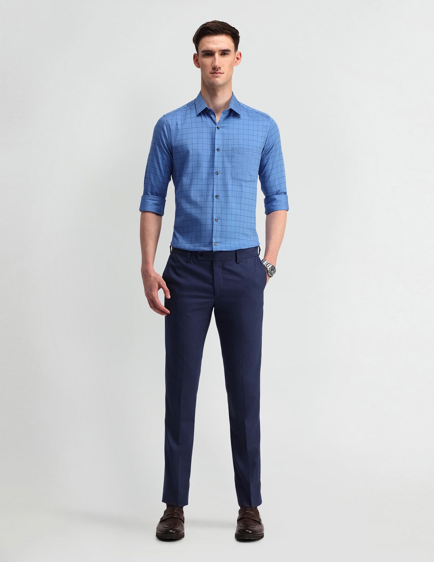 Arrow Manhattan Slim Fit Pure Cotton Shirt
