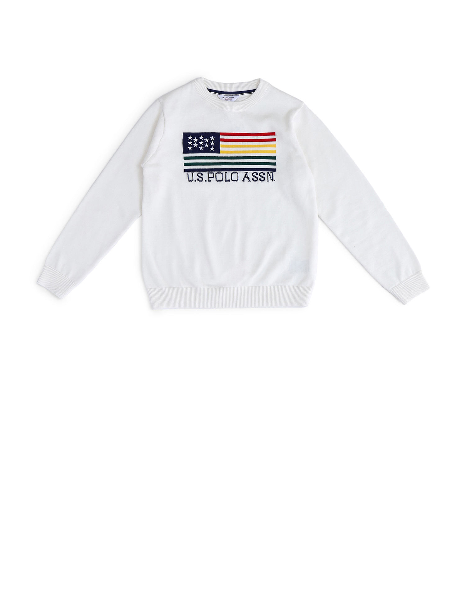 U.S. Polo Assn. Kids Boys Printed Regular Fit Sweater