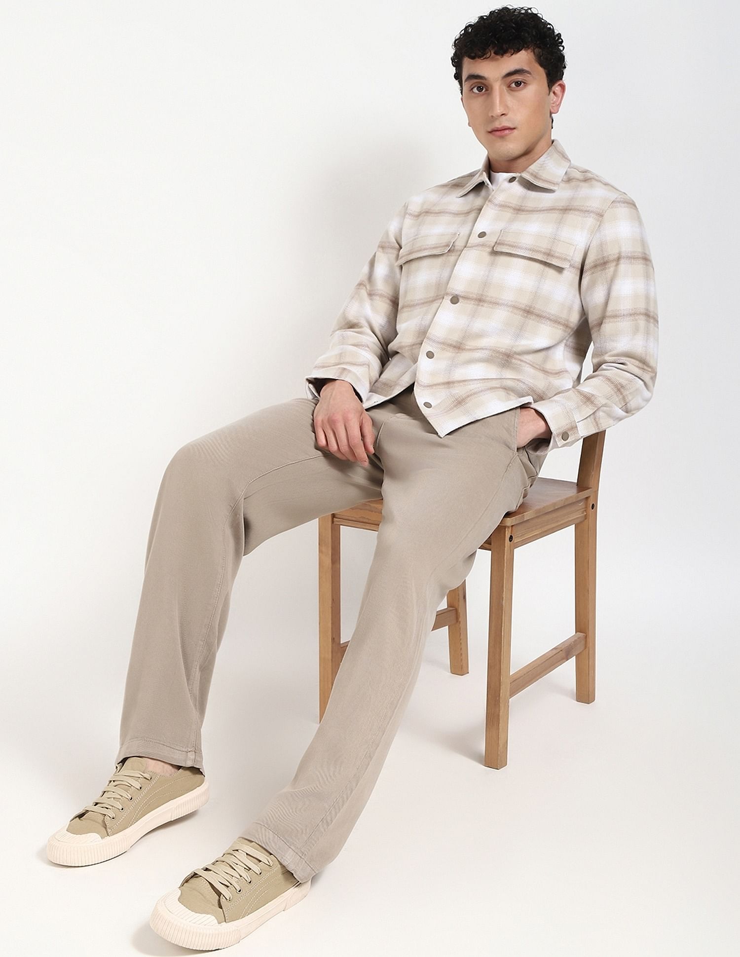 Calvin Klein Jeans Checks Boxy-Fit Twill Woven Shirt