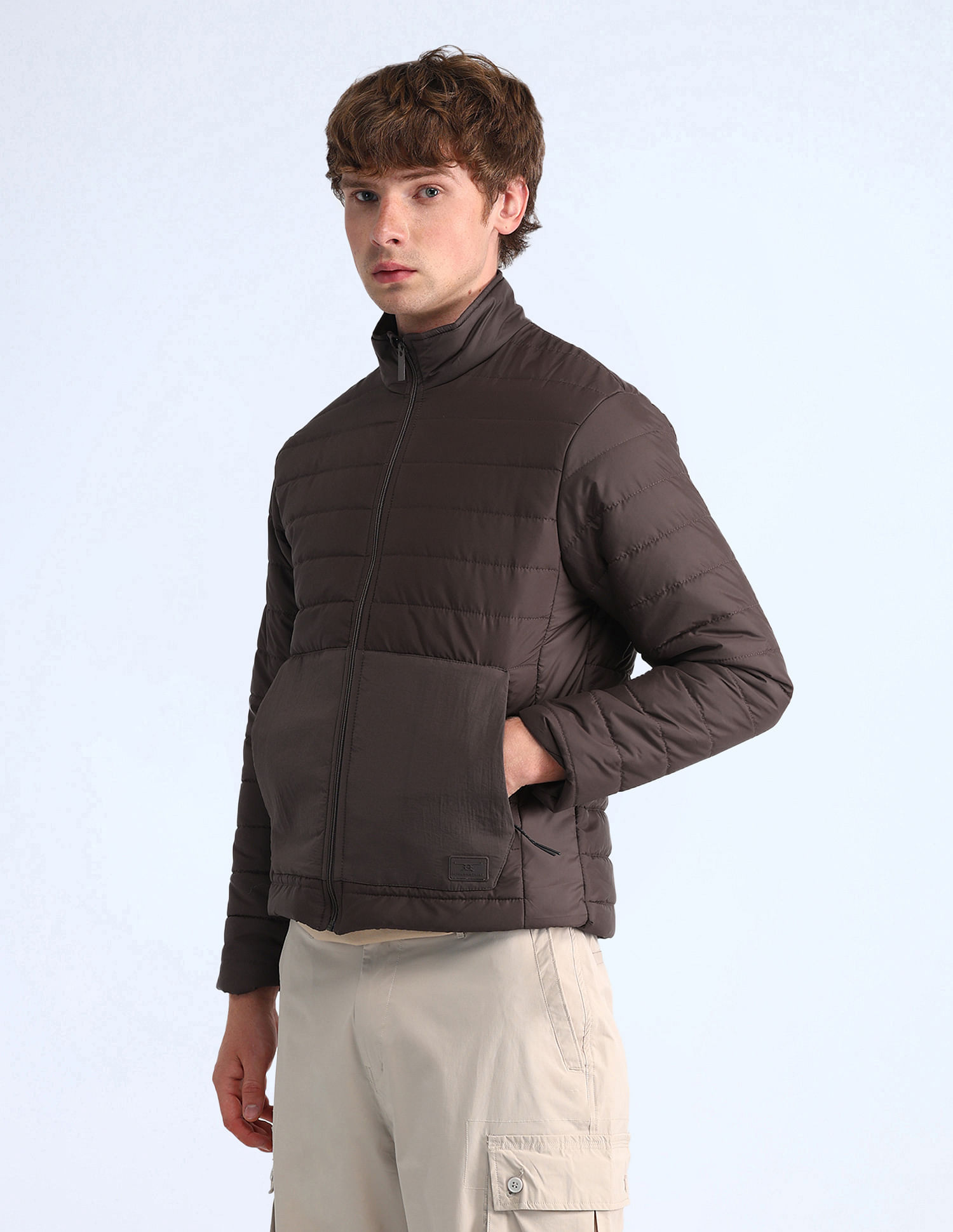 Flying Machine Regular Fit Solid Padded Jacket