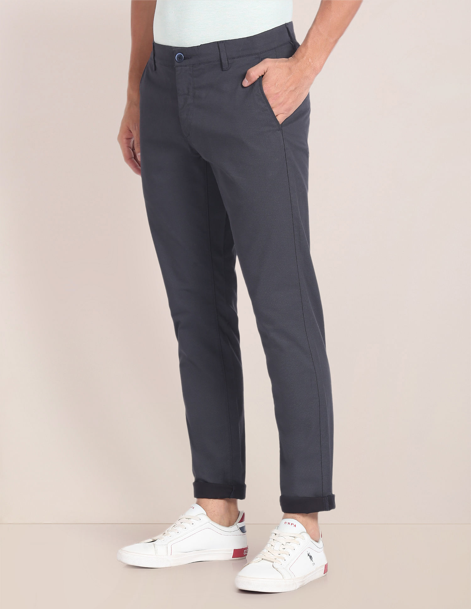 U.S. Polo Assn. Mid Rise Geometric Print Trousers