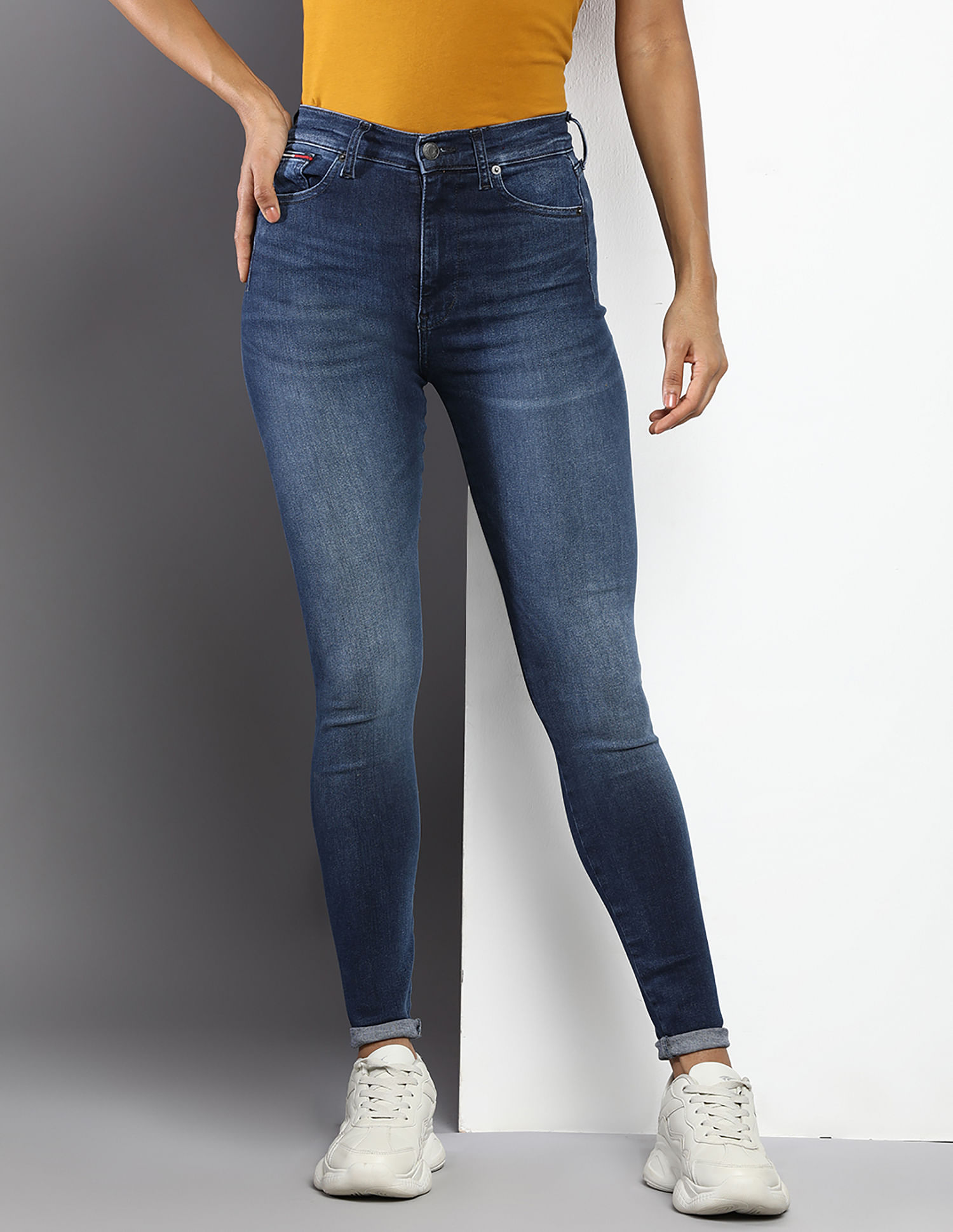 Buy Tommy Hilfiger Sylvia Rise Fit Mid Skinny Jeans
