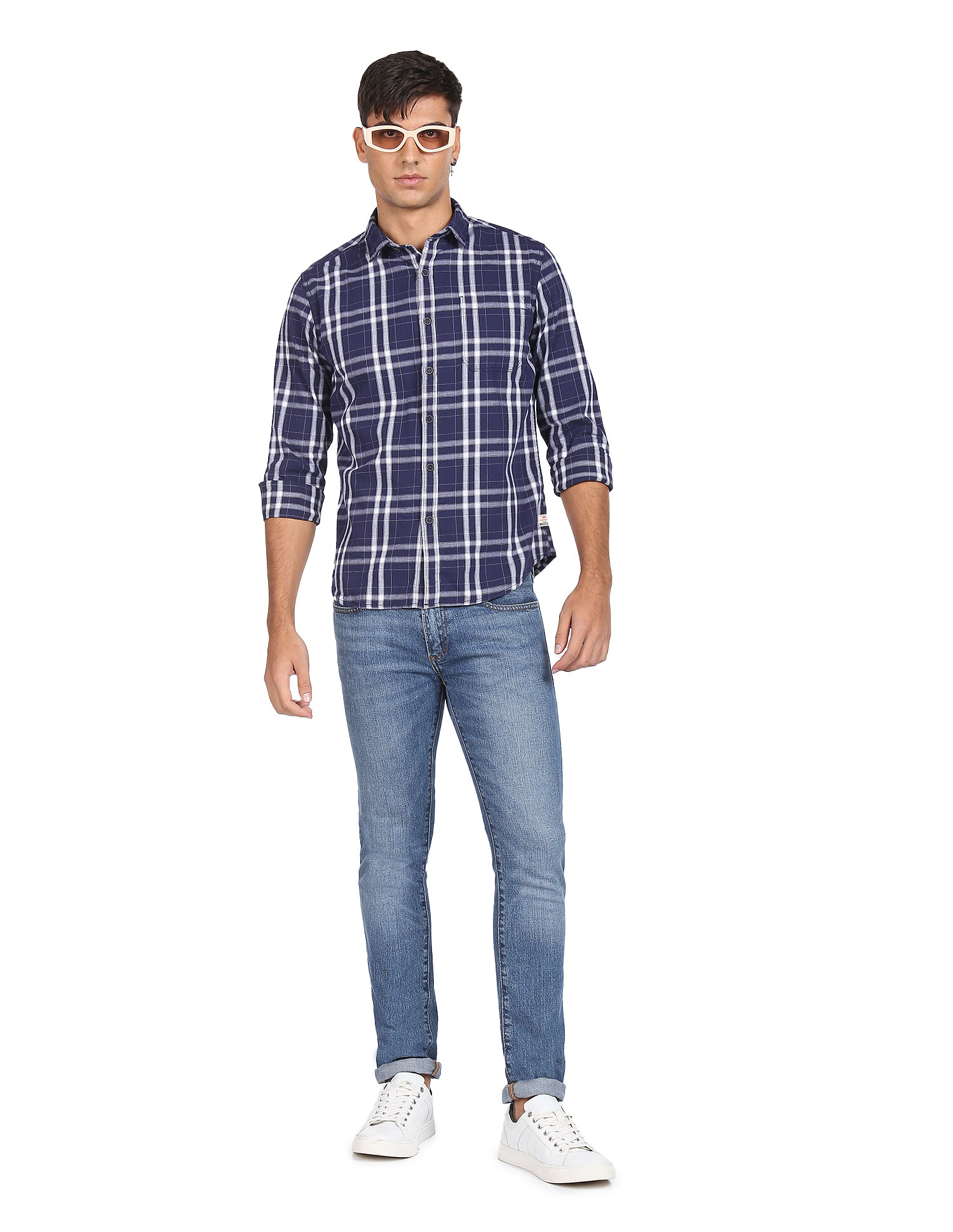Flying Machine Plaid Check Pure Cotton Shirt
