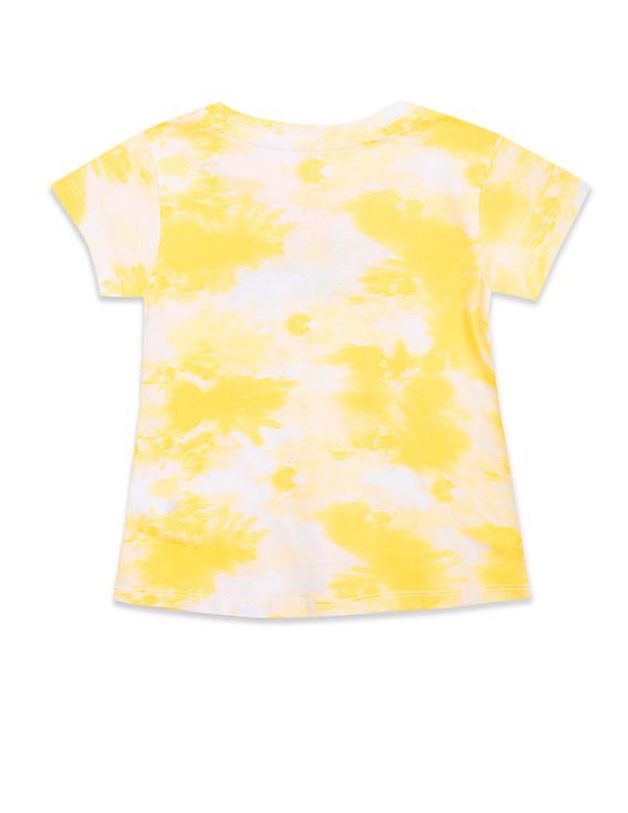U.S. Polo Assn. Kids Girls Crew Neck Tie And Dye Print T-Shirt