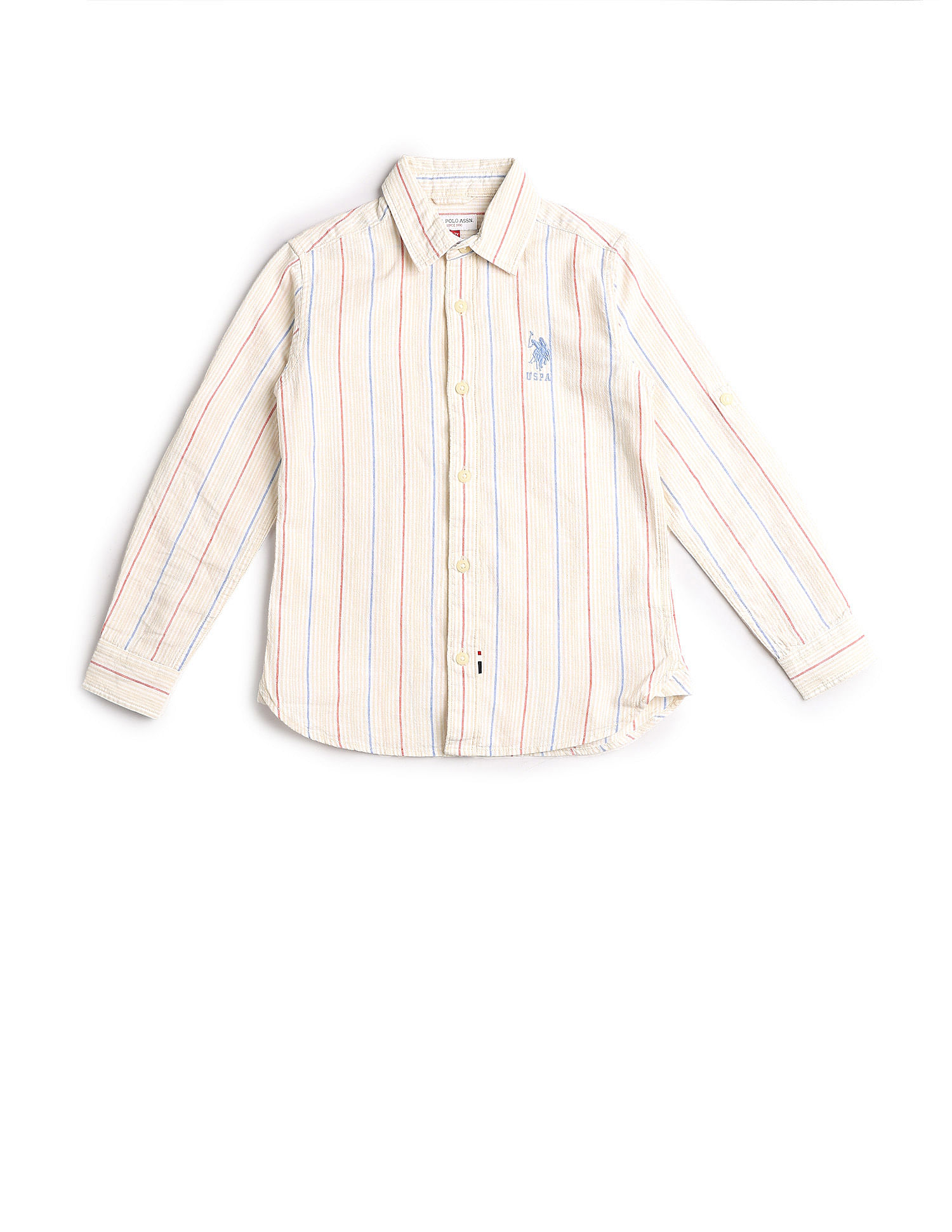 U.S. Polo Assn. Kids Boys Vertical Striped Regular Fit Shirt